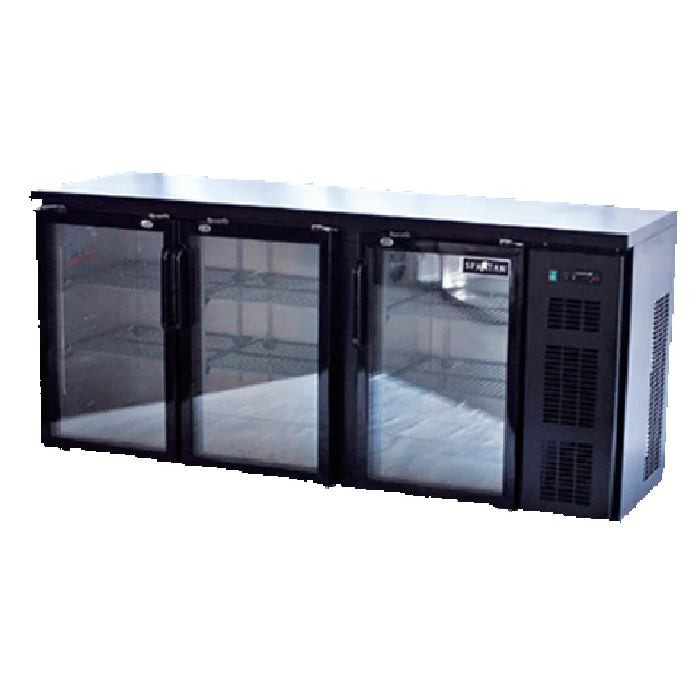 Spartan SGBBB-79-SL 78 Inch Refrigerated Back Bar Cooler 18 Cu Ft Three Section