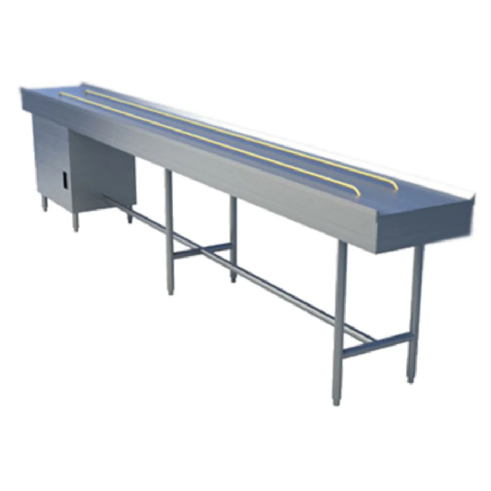 Alluserv BBC14 14' Length Motorized Dual Belt Conveyor Tray Make-Up Stainless Steel Alluserv BBC14 14' Length Motorized Dual Belt Conveyor Tray Make-Up Stainless Steel