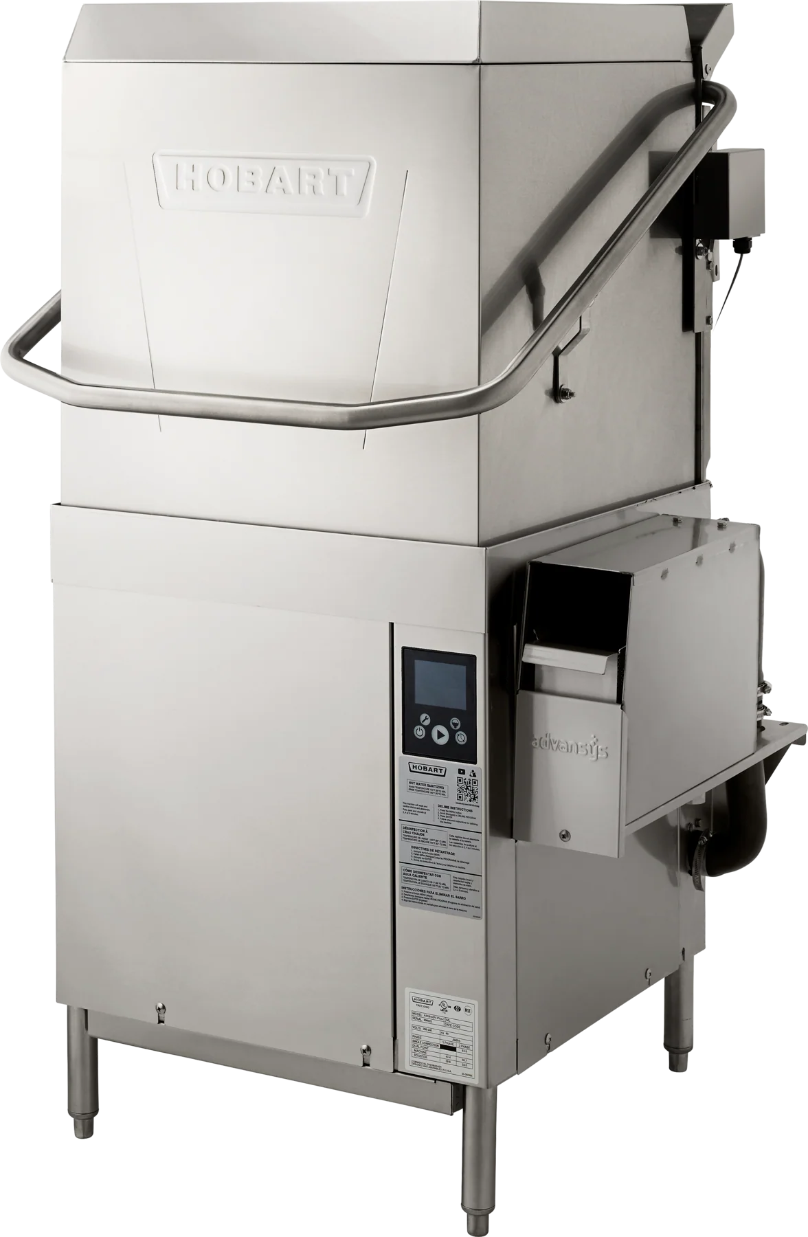 Hobart AM16VL-ADV-2 40 Racks Per Hour Ventless Dishwashing Machine Electric Stainless Steel with Energy Recovery and Automatic Soil Removal Hobart AM16VL-ADV-2 40 Racks Per Hour Ventless Dishwashing Machine Electric Stainless Steel with Energy Recovery and Automatic Soil Removal