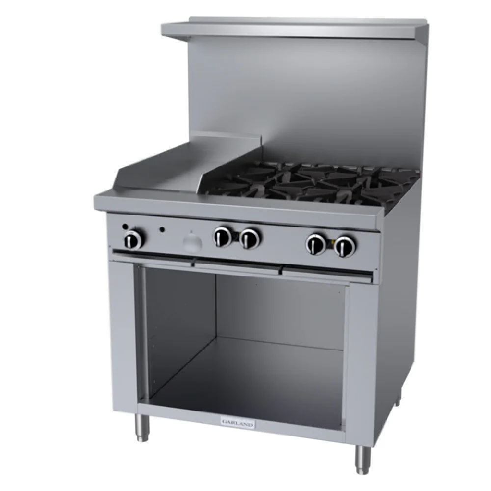 Garland G36-4G12S_LP 36 Inch Gas Restaurant Range 4 Burner 150000 BTU with Griddle