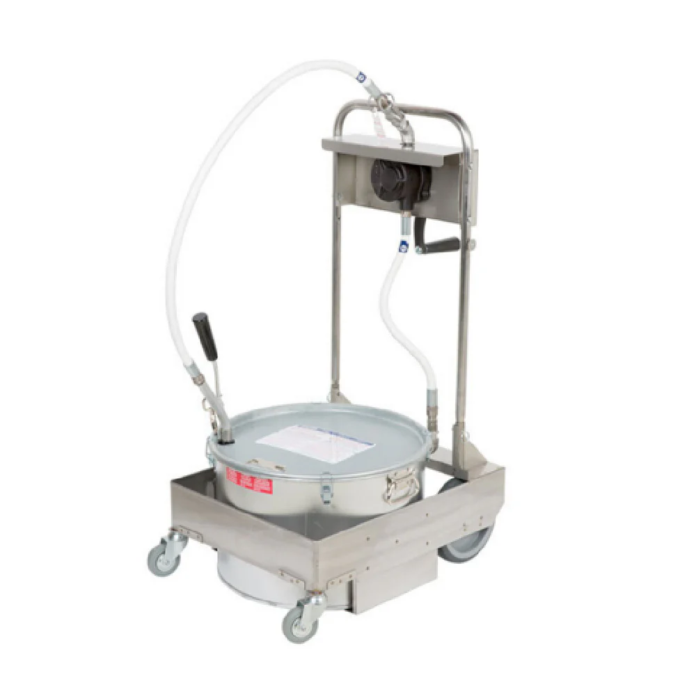 MirOil USA 75HD Oil Filter Machine/Discard Trolley Hand Operated Oil Pump 1-way For Fryers With Drain Valves For Oil Capacity To 75 Lb.