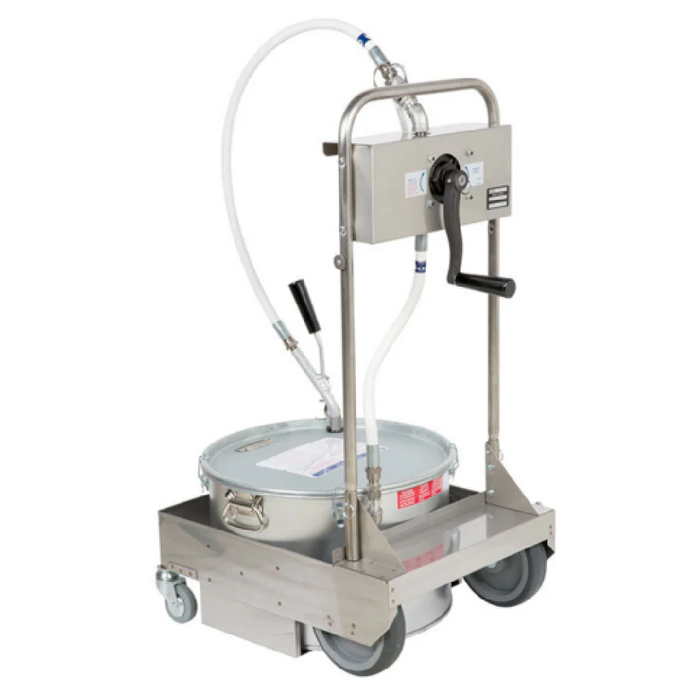 MirOil USA 75HD Oil Filter Machine/Discard Trolley Hand Operated Oil Pump 1-way For Fryers With Drain Valves For Oil Capacity To 75 Lb.