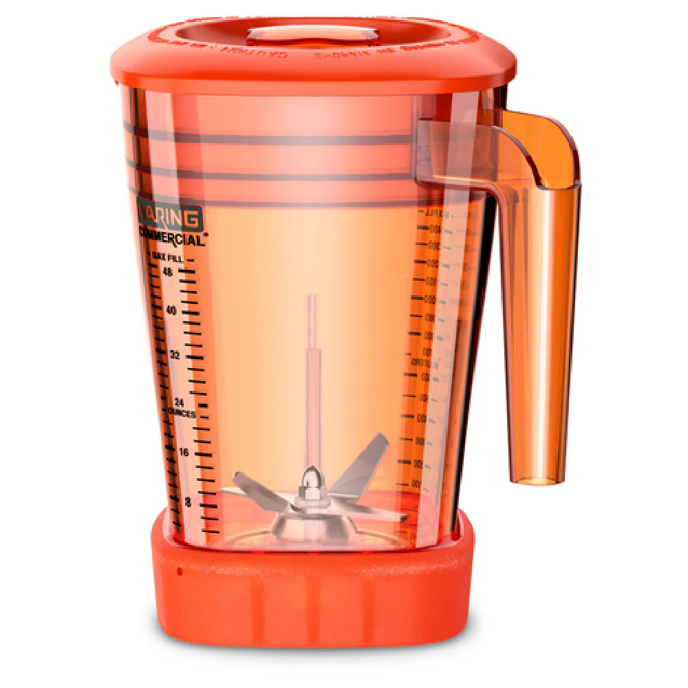 Waring CAC93XI-28 8.5 Inch Blender Container Copolyester Orange with 1.4 Liter Capacity