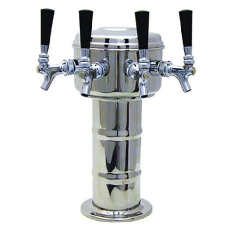 Glastender MMT-4-PBR 13 Inch Countertop Draft Beer Dispensing Tower Glycol Cooled with 4 Faucets Stainless Steel Glastender MMT-4-PBR 13 Inch Countertop Draft Beer Dispensing Tower Glycol Cooled with 4 Faucets Stainless Steel