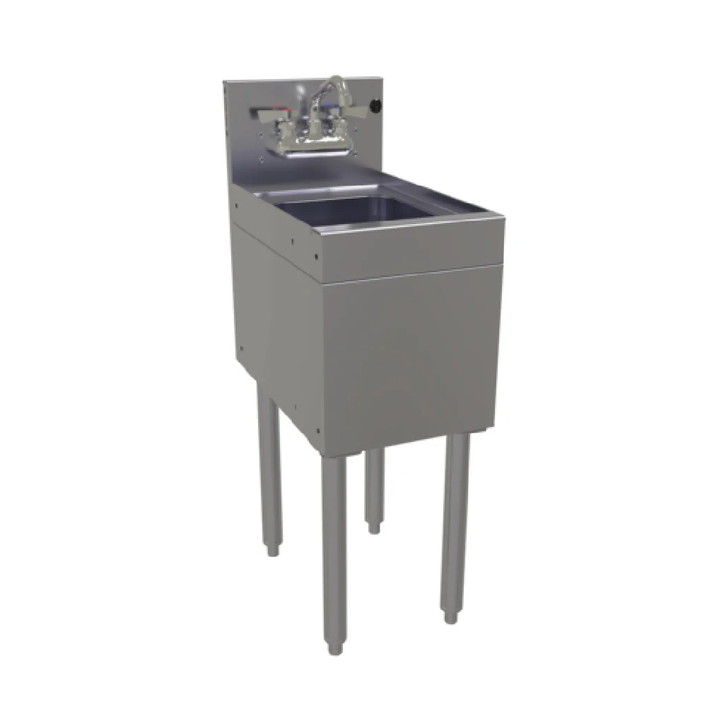 Glastender HSA-12 12 Inch Underbar Hand Sink Unit Stainless Steel Free Standing with Splash Mount Faucet Glastender HSA-12 12 Inch Underbar Hand Sink Unit Stainless Steel Free Standing with Splash Mount Faucet