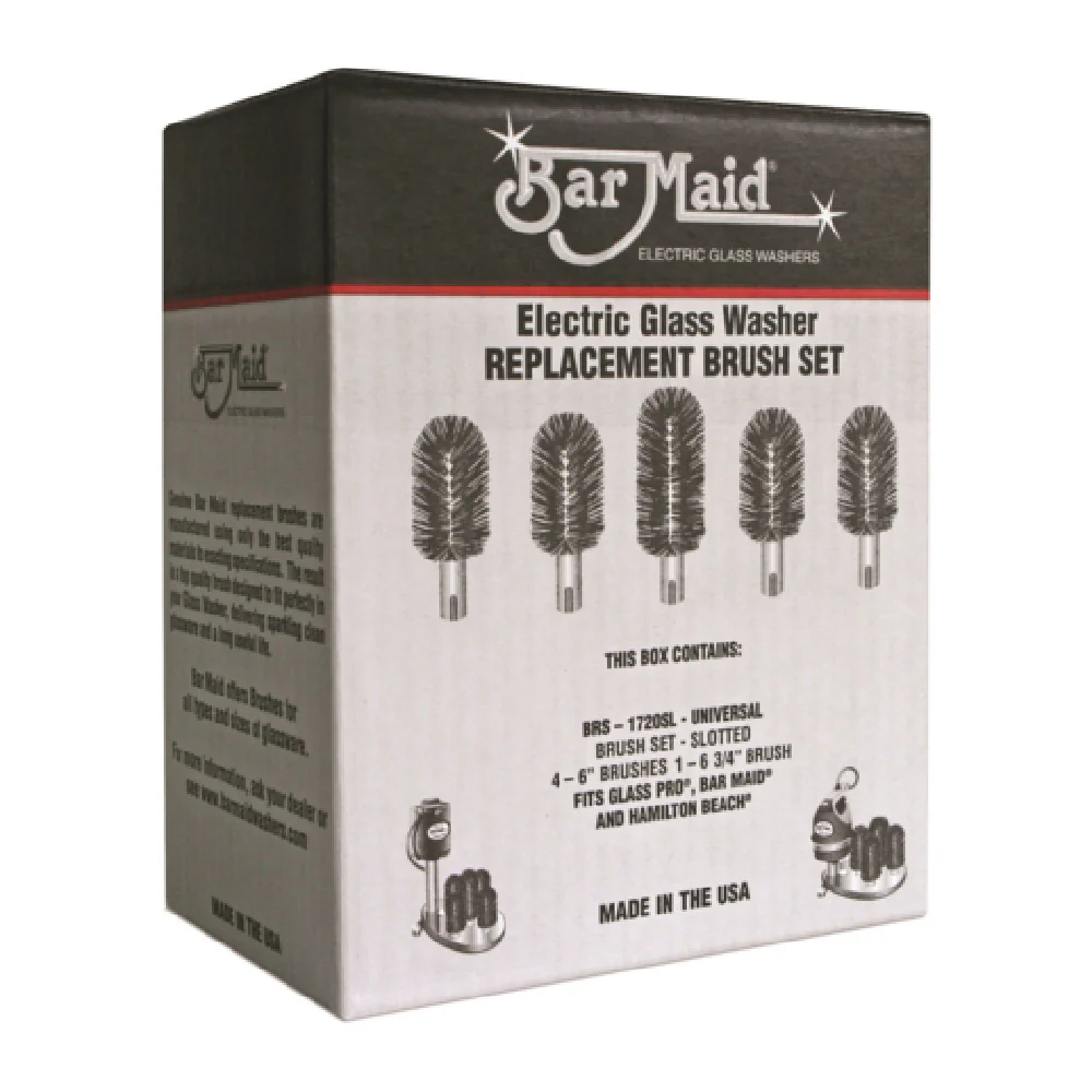 Bar Maid BRS-1720SL 4 Brushes and 1 Slotted Brush Set Parts and Accessories Bar Maid BRS-1720SL 4 Brushes and 1 Slotted Brush Set Parts and Accessories