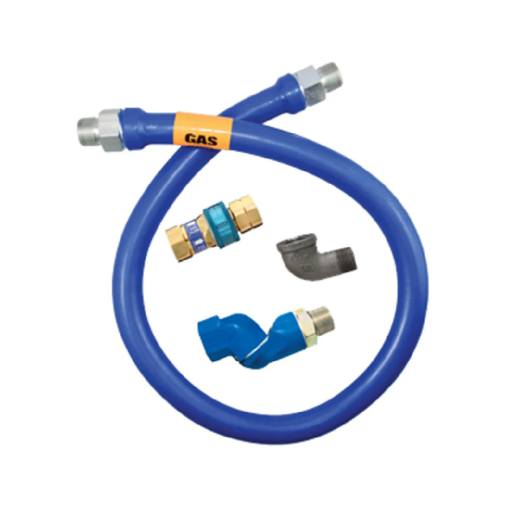 Dormont 16100BPQS24 1 Inch Diameter Gas Connector Hose Assembly 24 Inch Long with Quick Disconnect and Swivel MAX Fittings