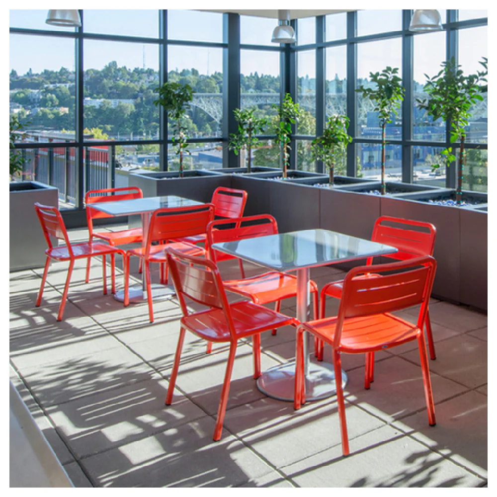 emuamericas, llc 208 20 Inch Chair Stacking Outdoor Indoor Slat Back Aluminum Finish emuamericas, llc 208 20 Inch Chair Stacking Outdoor Indoor Slat Back Aluminum Finish
