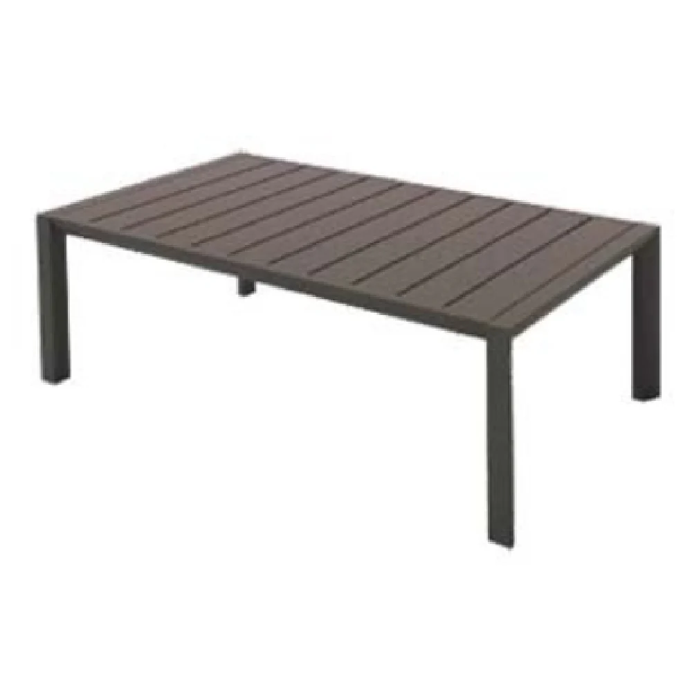 Grosfillex US004599 39 Inch Outdoor Cocktail Table Open Slat Aluminum Bronze