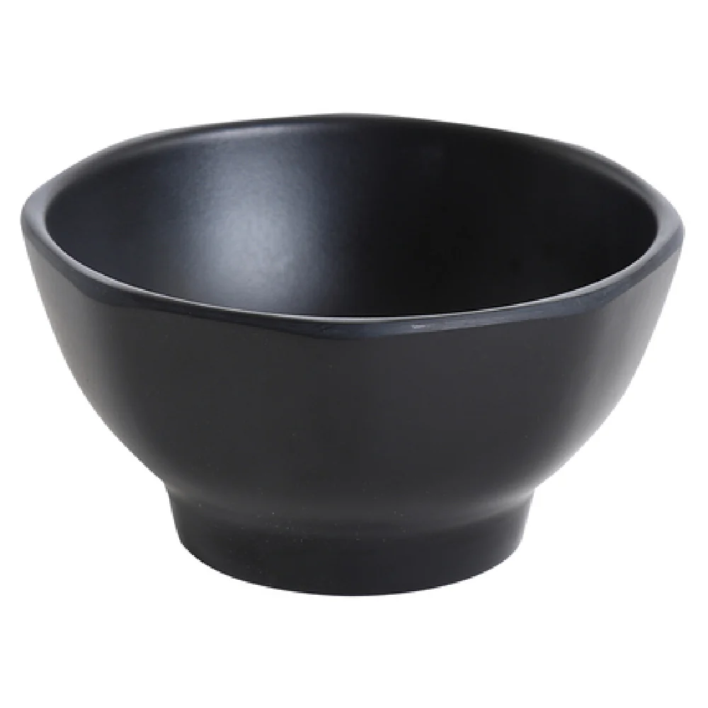 Yanco BP-3104 10 Oz Black Pearl Miso Soup Bowl Round Dishwasher Safe Melamine