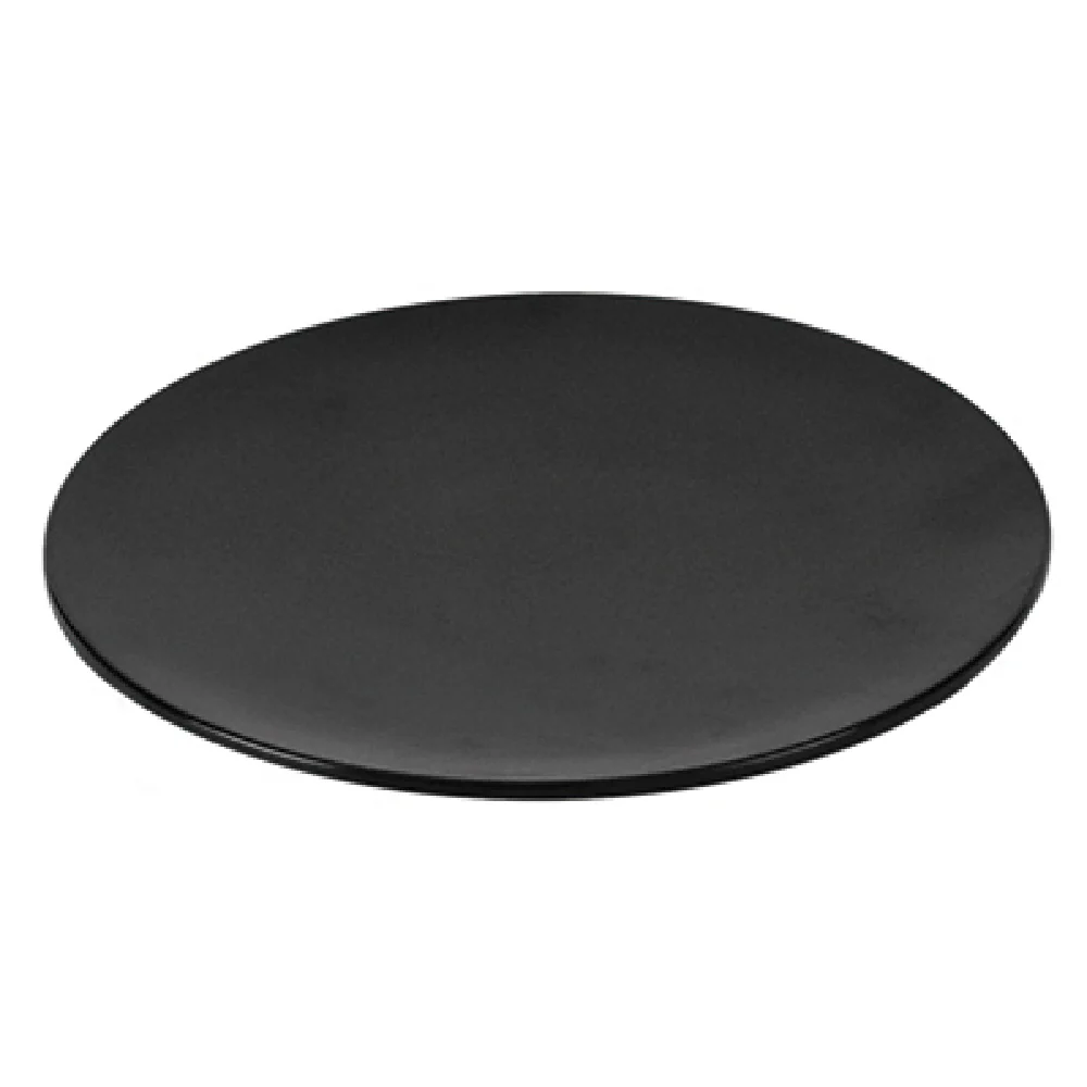 BauscherHepp TB915 8-1/5 Inch Round Platform Plate Dishwasher Safe Melamine Black