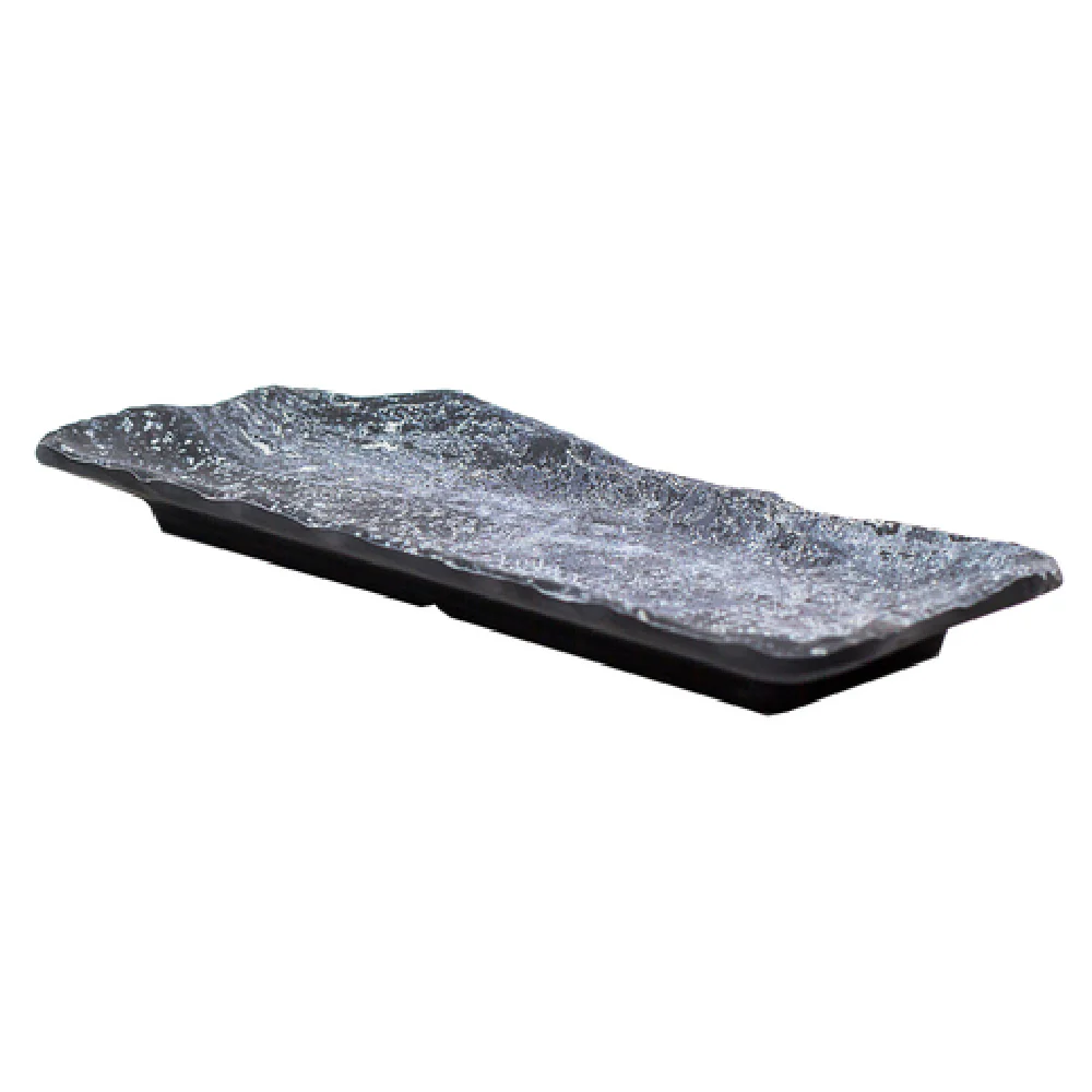GET Enterprises 15005101007 9-1/10 Inch Oblong Plate Melamine BPA Free Weathered Pewter GET Enterprises 15005101007 9-1/10 Inch Oblong Plate Melamine BPA Free Weathered Pewter
