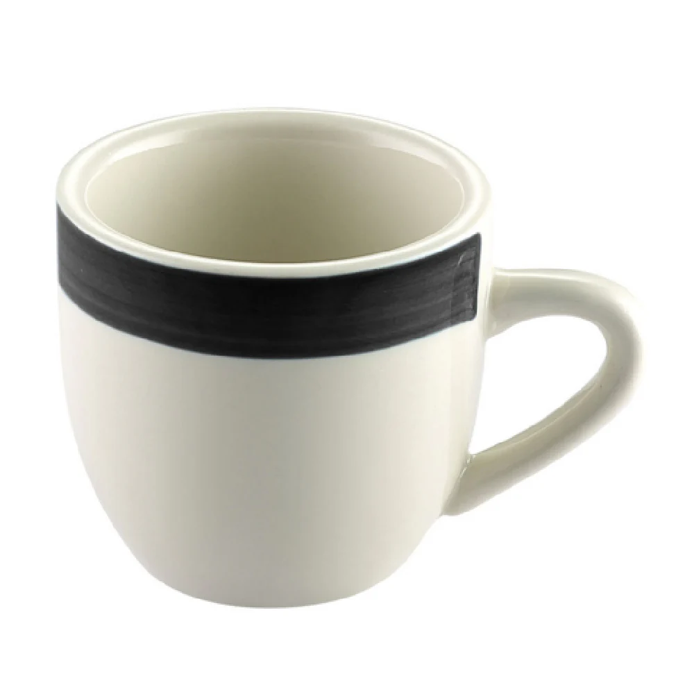 CAC China R-35-BLK 3-1/2 Oz Rainbow A.D Cup Ceramic Dishwasher Safe