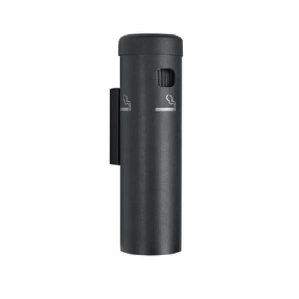 Aarco SB15W 3-1/2 Inch Wall Mounted Cigarette Receptacle Aluminum Black Finish