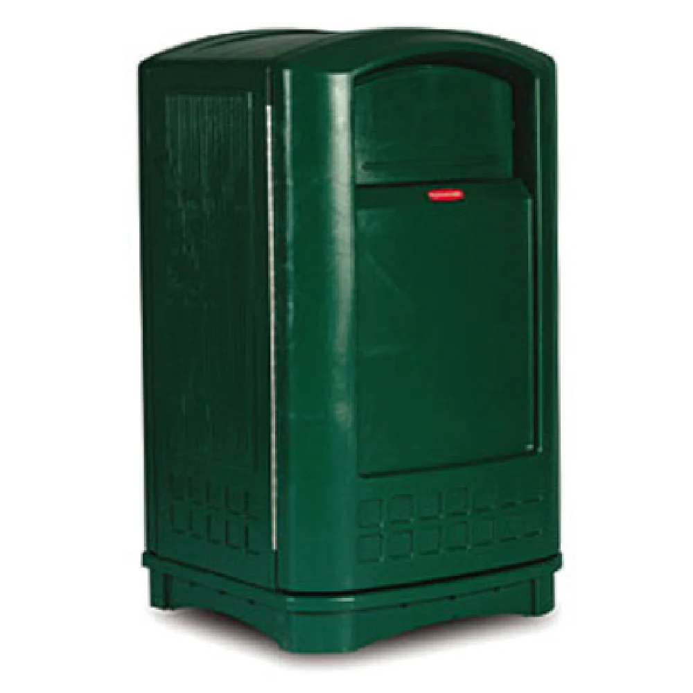 Rubbermaid FG396400DGRN 24 Inch Two Swing Door Trash Receptacle Dark Green