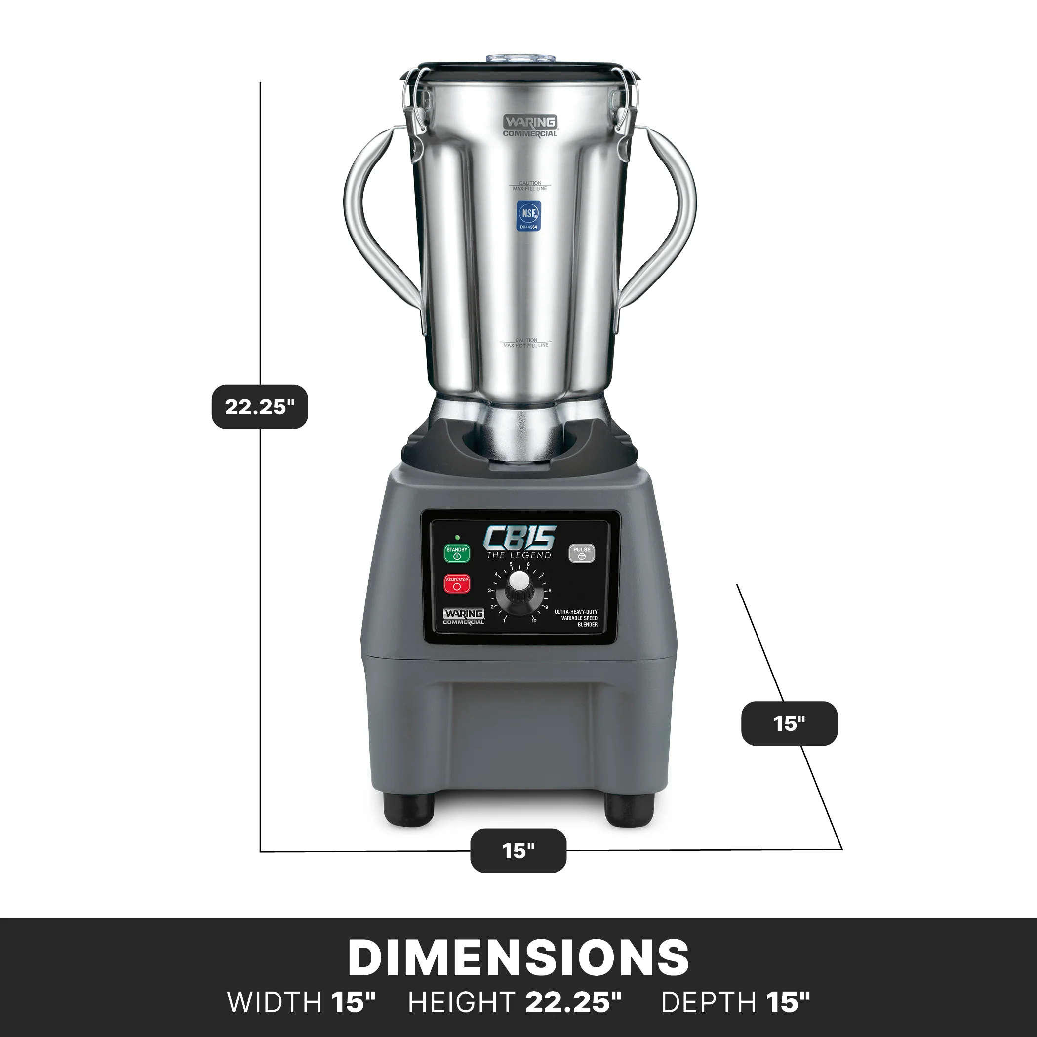 Waring CB15V The Legend One-Gallon Food Blender with Variable-Speed and Stainless Steel Container Waring CB15V The Legend One-Gallon Food Blender with Variable-Speed and Stainless Steel Container