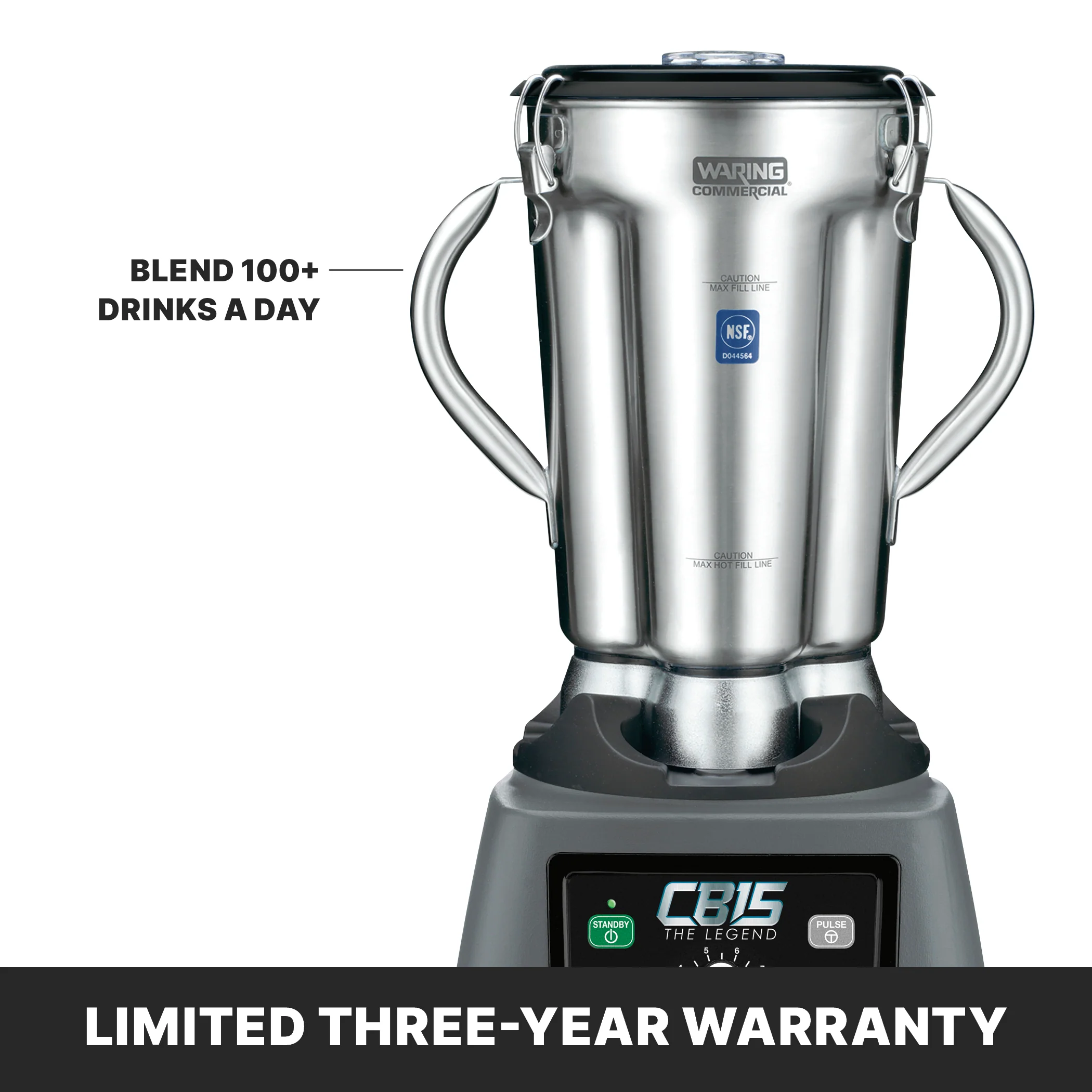 Waring CB15V The Legend One-Gallon Food Blender with Variable-Speed and Stainless Steel Container Waring CB15V The Legend One-Gallon Food Blender with Variable-Speed and Stainless Steel Container