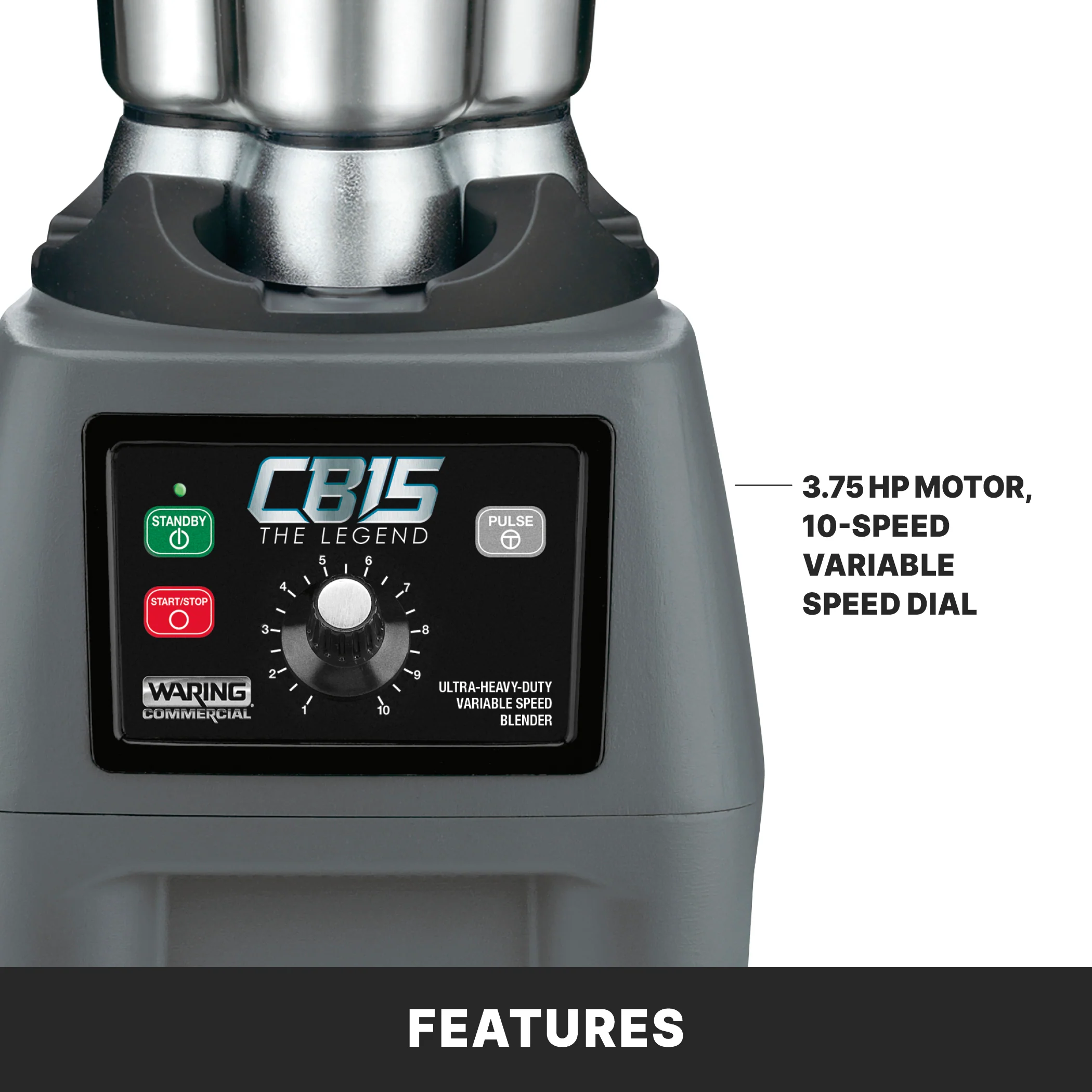 Waring CB15V The Legend One-Gallon Food Blender with Variable-Speed and Stainless Steel Container Waring CB15V The Legend One-Gallon Food Blender with Variable-Speed and Stainless Steel Container