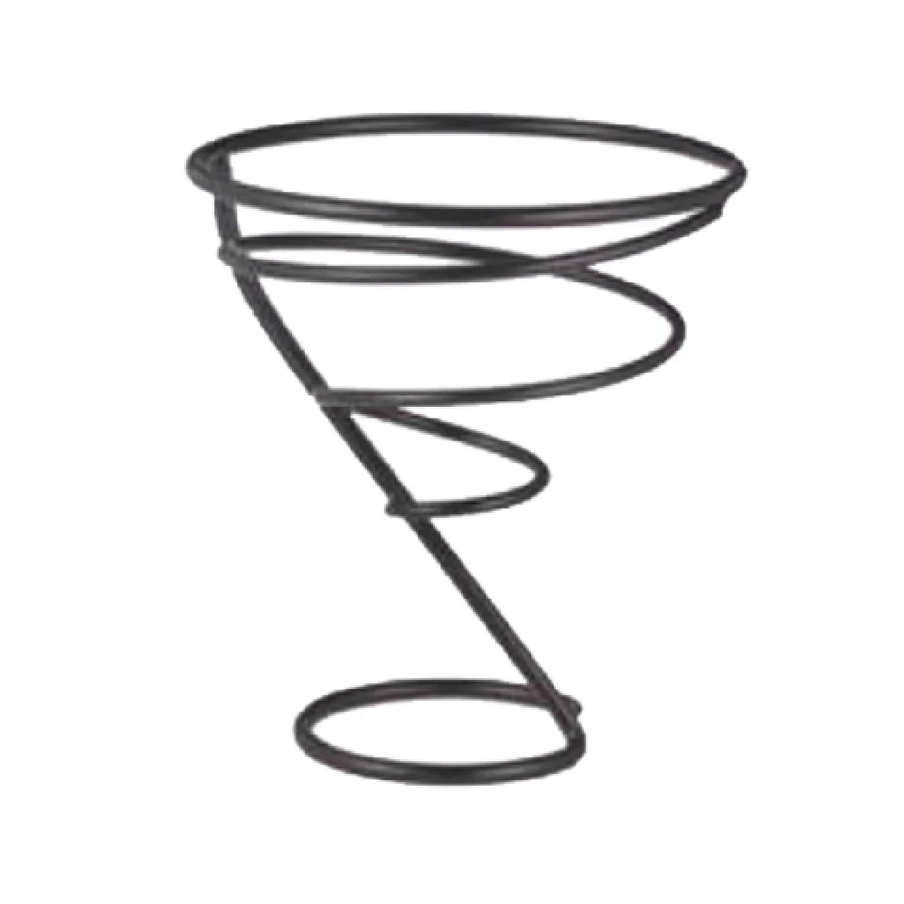 Vollrath WC-6004-06 5-1/4 Inch Diameter Twister Wire Cone Basket Black Iron Vollrath WC-6004-06 5-1/4 Inch Diameter Twister Wire Cone Basket Black Iron