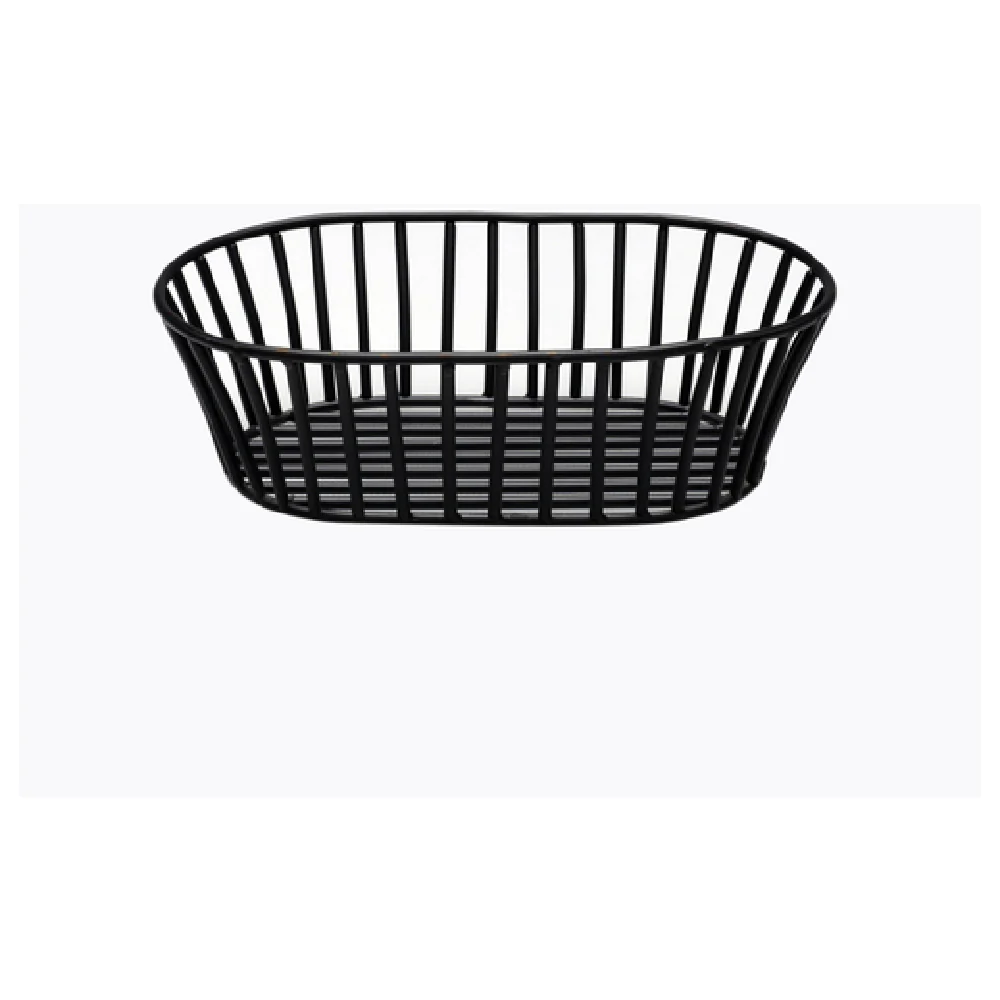 Spring USA SK9404-BB 7-3/4 Inch Oval Industrial Wire Basket Matte Black Stainless Steel Spring USA SK9404-BB 7-3/4 Inch Oval Industrial Wire Basket Matte Black Stainless Steel