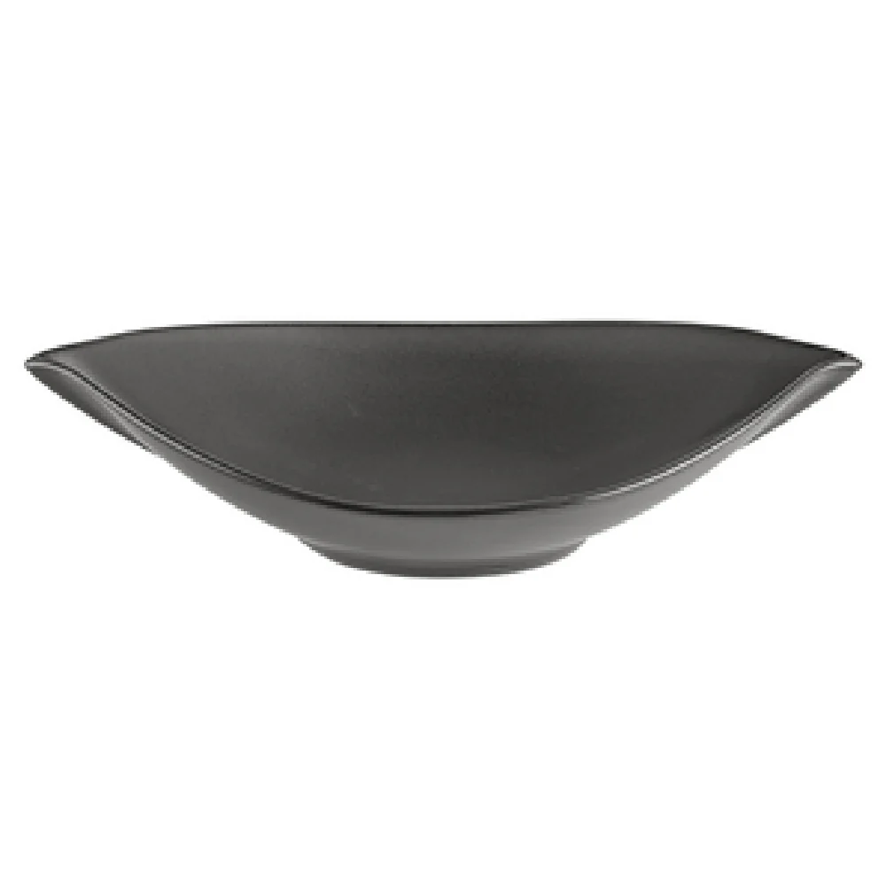 CAC China RFR-LFD12 13.5oz Leaf Dish 10-5/8 Inch Porcelain Dark Green Reactive Glaze
