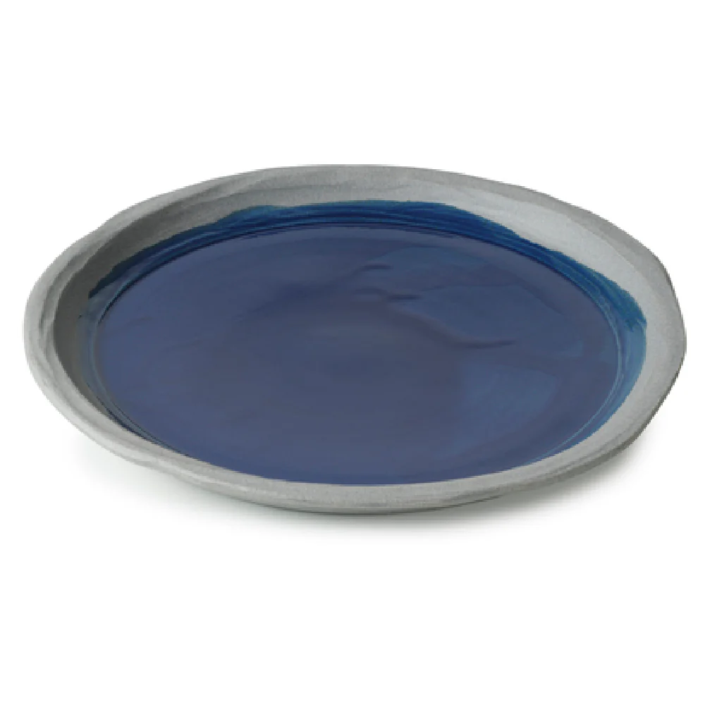 Revol 654620 8-1/4 Inch Dessert Plate Round Indigo Blue Porcelain Revol 654620 8-1/4 Inch Dessert Plate Round Indigo Blue Porcelain