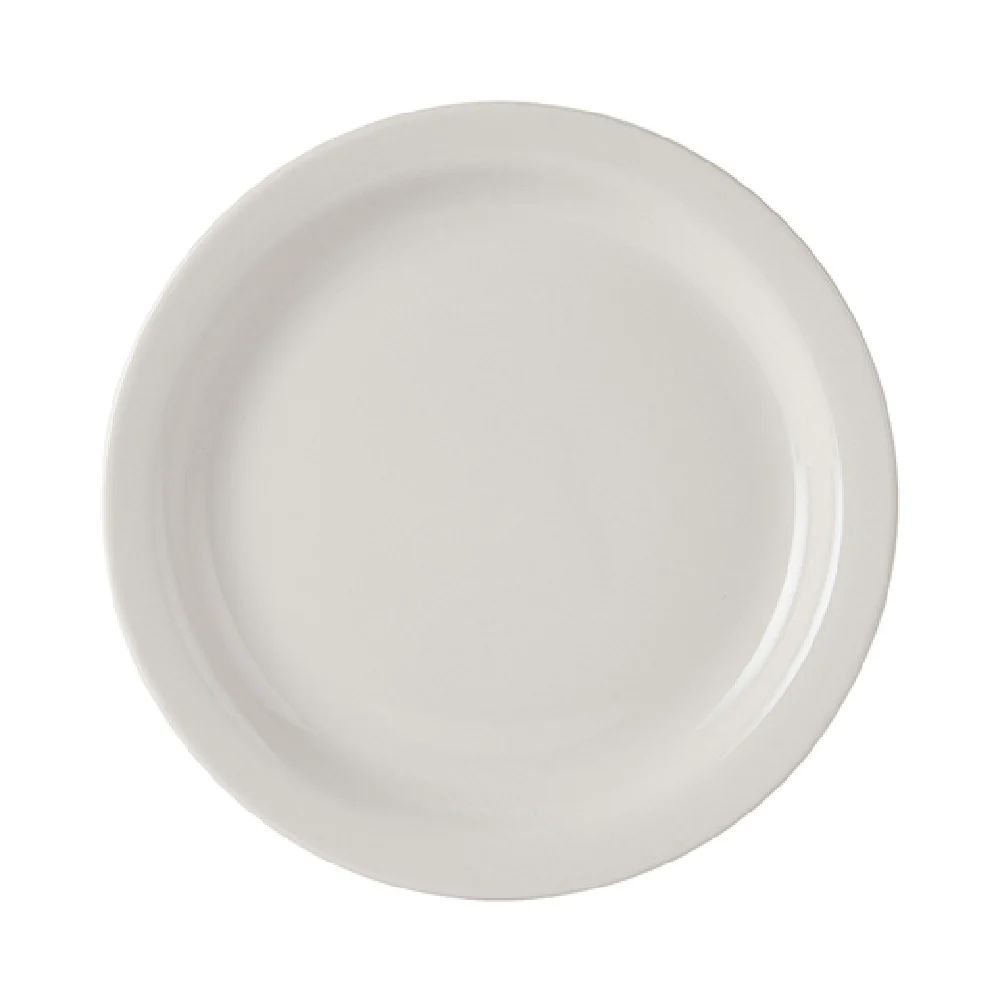Tuxton TNR-908 9 Inch Round Plate Narrow Rim Microwave Dishwasher Safe Ceramic