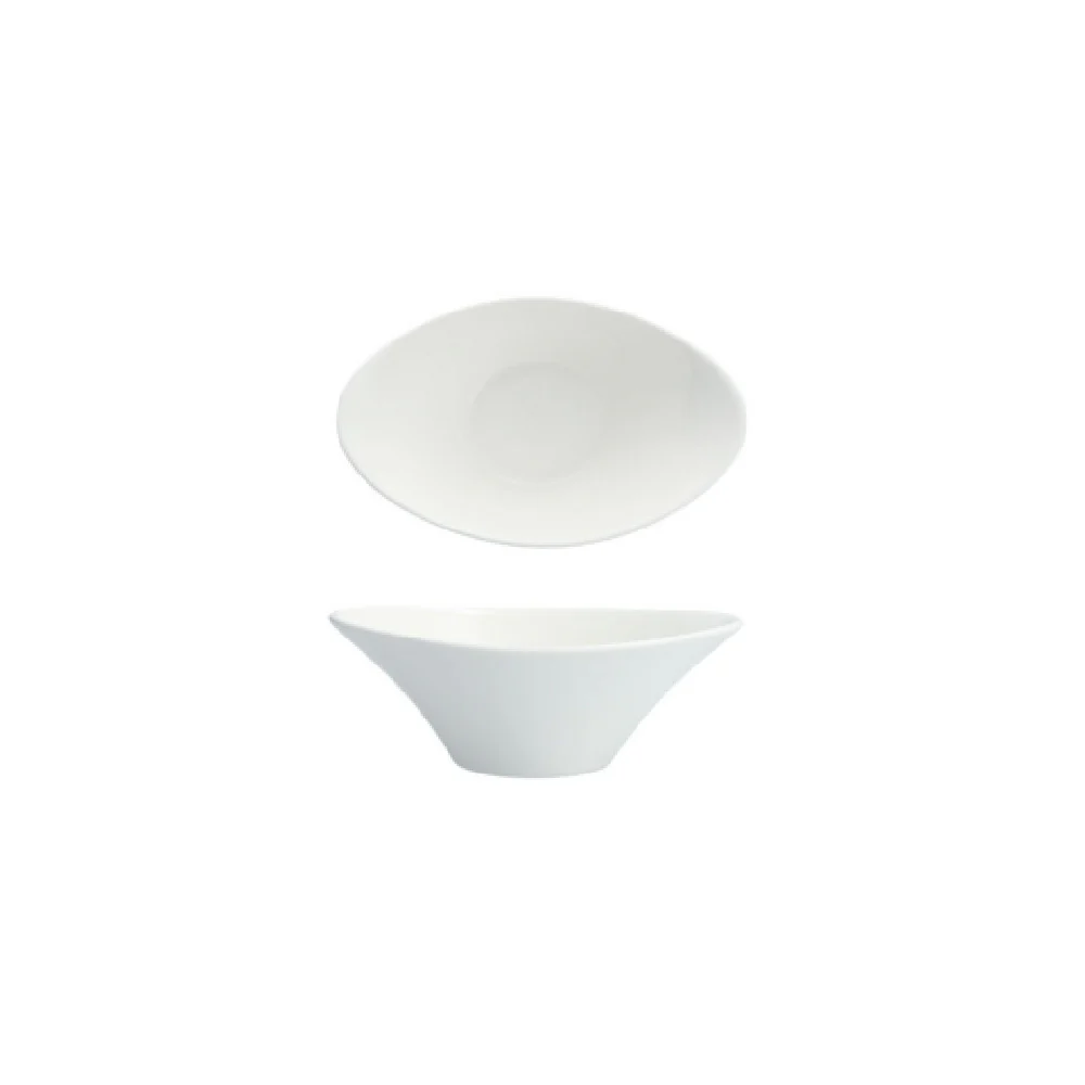Fortessa ALU-00-080 6 Inch Dipping Bowl 8oz Oval Vitrified China White Fortessa ALU-00-080 6 Inch Dipping Bowl 8oz Oval Vitrified China White