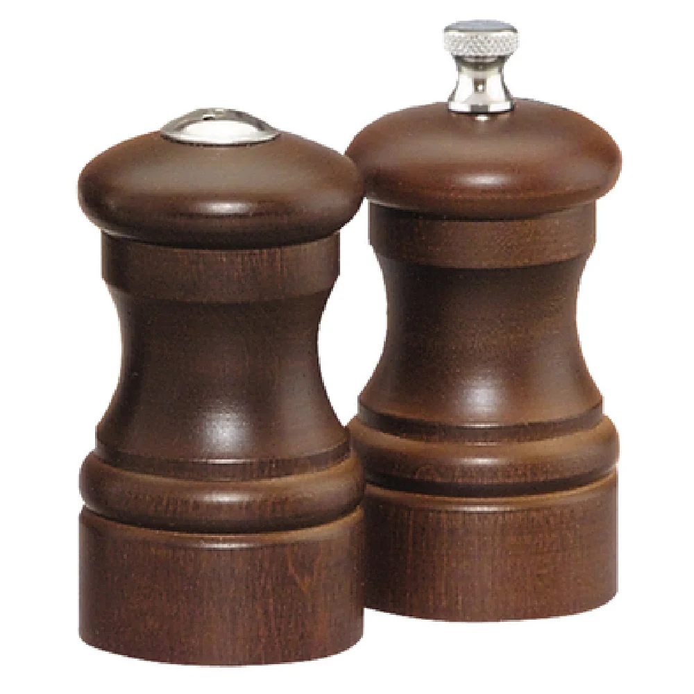 Chef Specialties 4100 Salt and Pepper Shaker Mill Set with Stainless Steel Mechanism Walnut Finish
