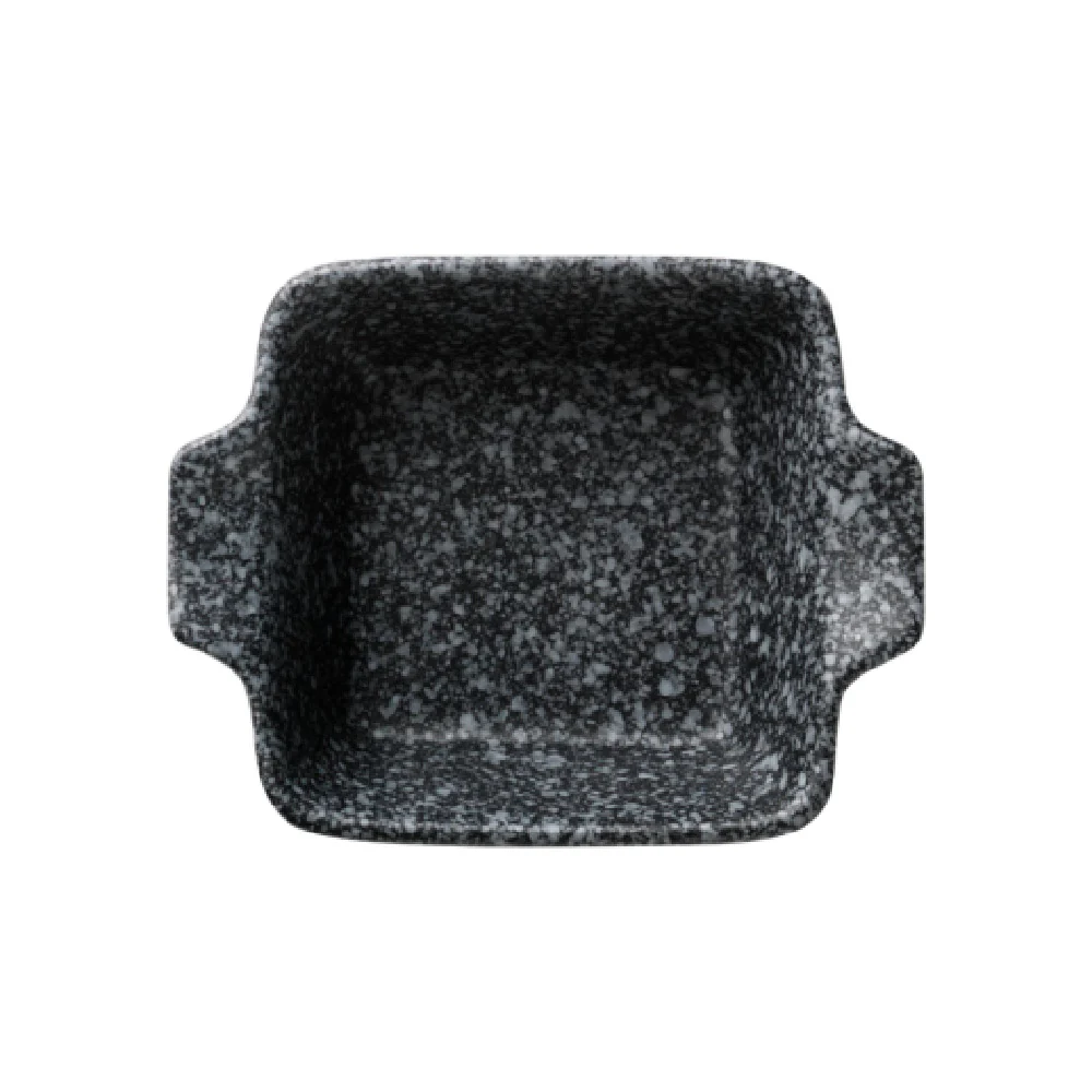 Libbey MOD-7-C 4.5 Inch Small Square Dish Charcoal Porcelain with Dishwashing and Microwave Safety