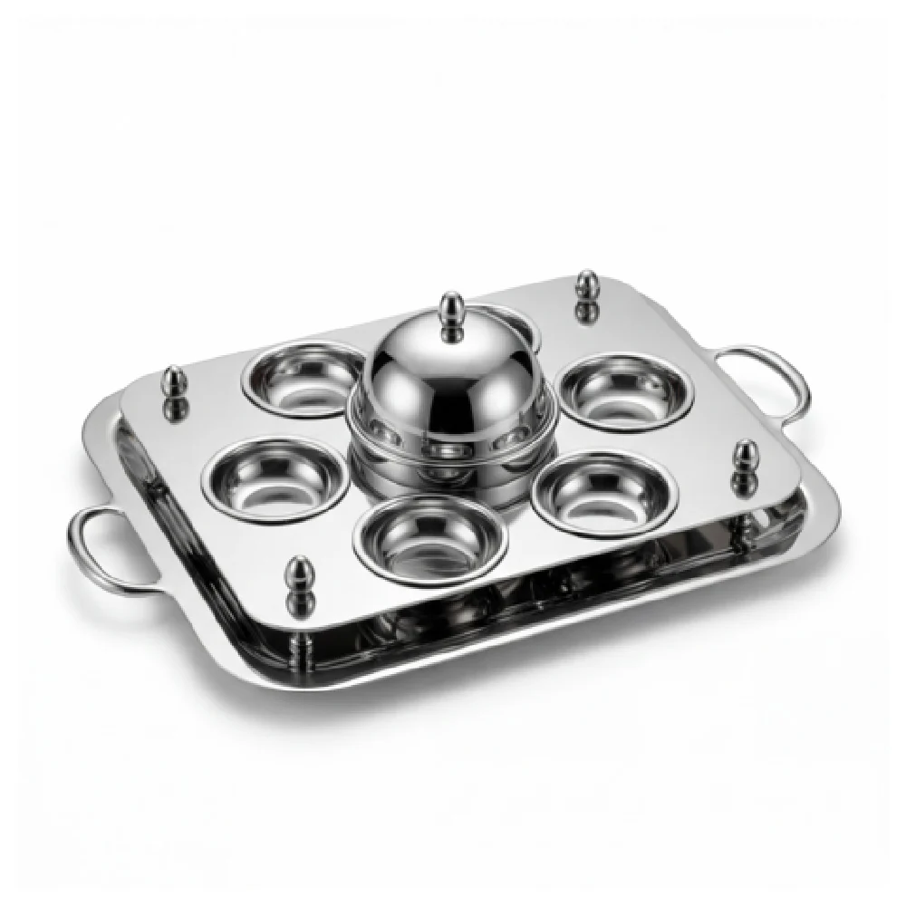 Steelite 5370S584 CAVIAR SERVING SET WITH 6 BOWLS STAINLESS STEEL 15.5 Steelite 5370S584 CAVIAR SERVING SET WITH 6 BOWLS STAINLESS STEEL 15.5