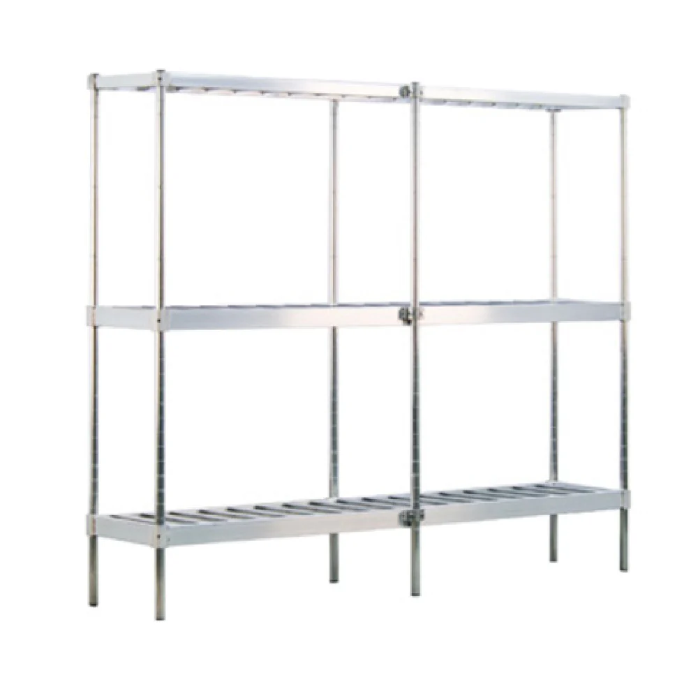 New Age Industrial 1289 93 Inch Keg Rack Aluminum with 3 T-Bar Shelves 10 Half Barrels New Age Industrial 1289 93 Inch Keg Rack Aluminum with 3 T-Bar Shelves 10 Half Barrels