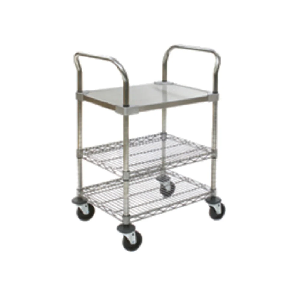 Eagle EU3-1824CS 24 Inch Utility Cart 3 Tier Stainless Steel and Chrome Eagle EU3-1824CS 24 Inch Utility Cart 3 Tier Stainless Steel and Chrome