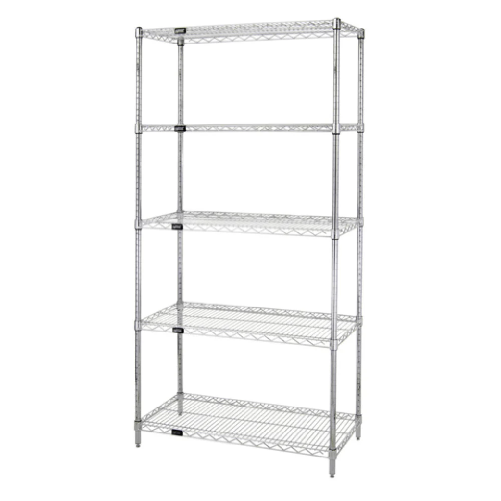 Quantum WR86-1272C-5 72 Inch Wire Shelving Unit Starter Kit with 5 Shelves