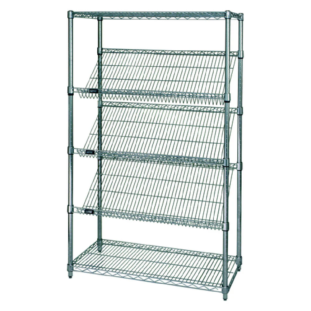 Quantum WRCSL5-63-1836 36 Inch Slanted Shelf Cart Chrome Plated Heavy Gauge Steel