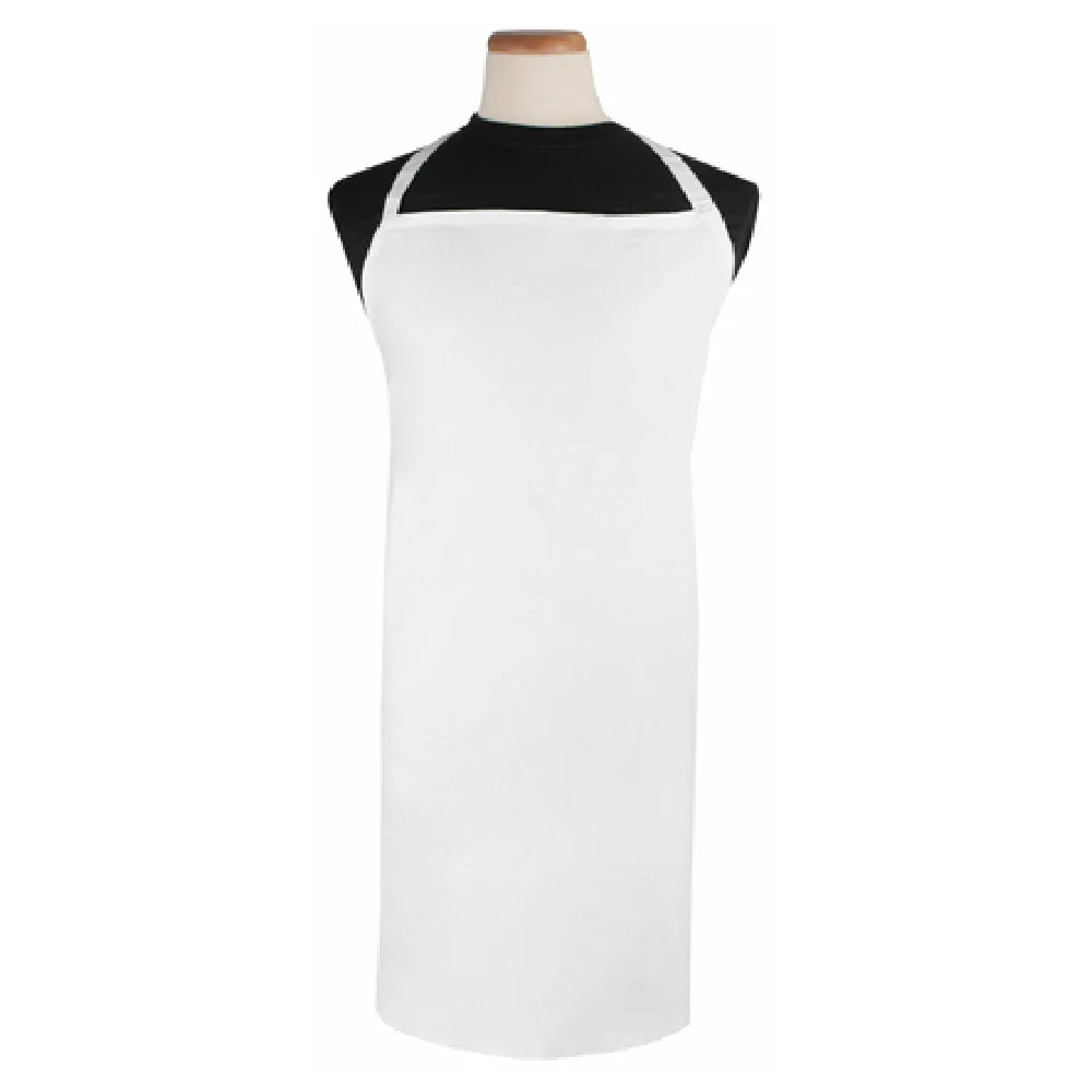 John Ritzenthaler Company CLWBAWH 36 Inch Bib Apron with Tapered Fit Cotton Blend White