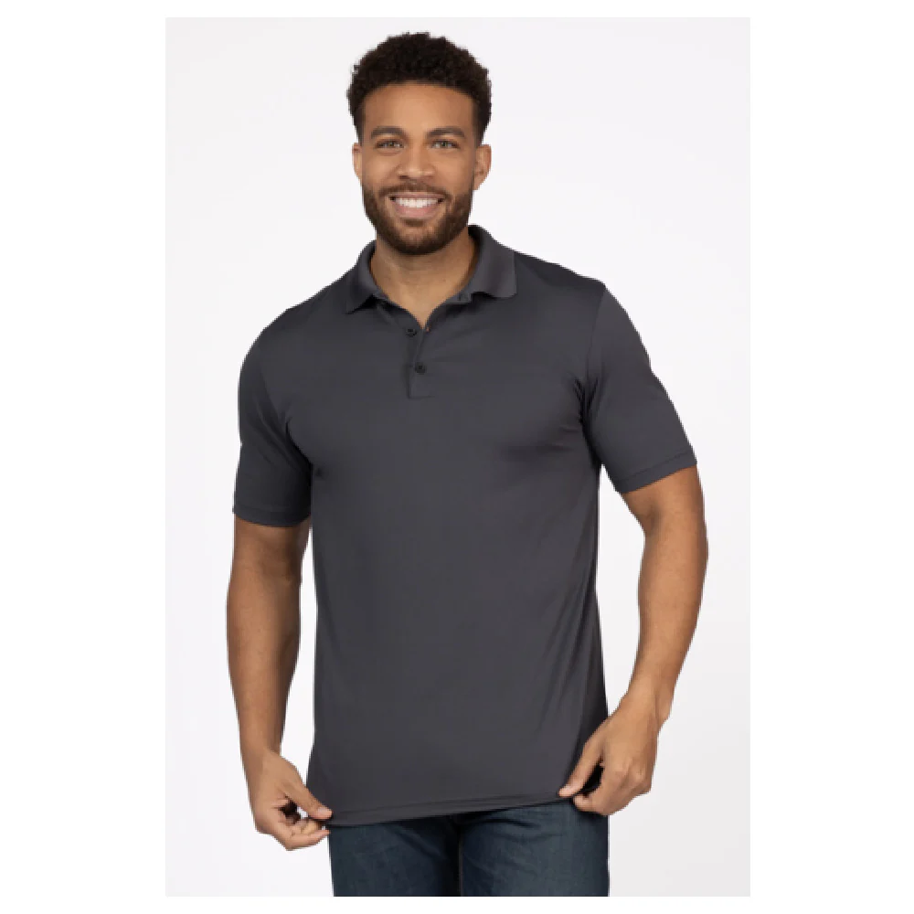 Chef Works Z650-IGY-XL 27 Inch Men's Polo Shirt Standard Gray Double-needle Stitching