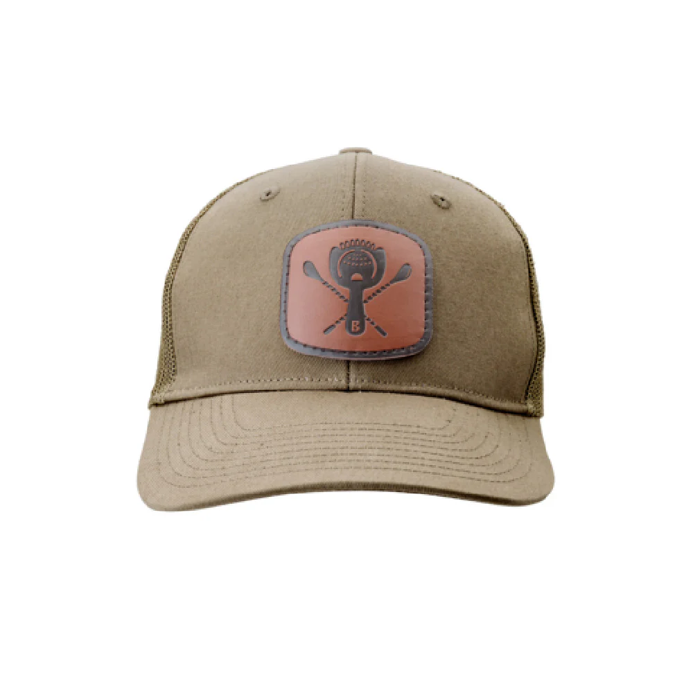 Mercer Culinary M60137BR Trucker Cap Cotton Nylon Mesh Vent Holes Khaki