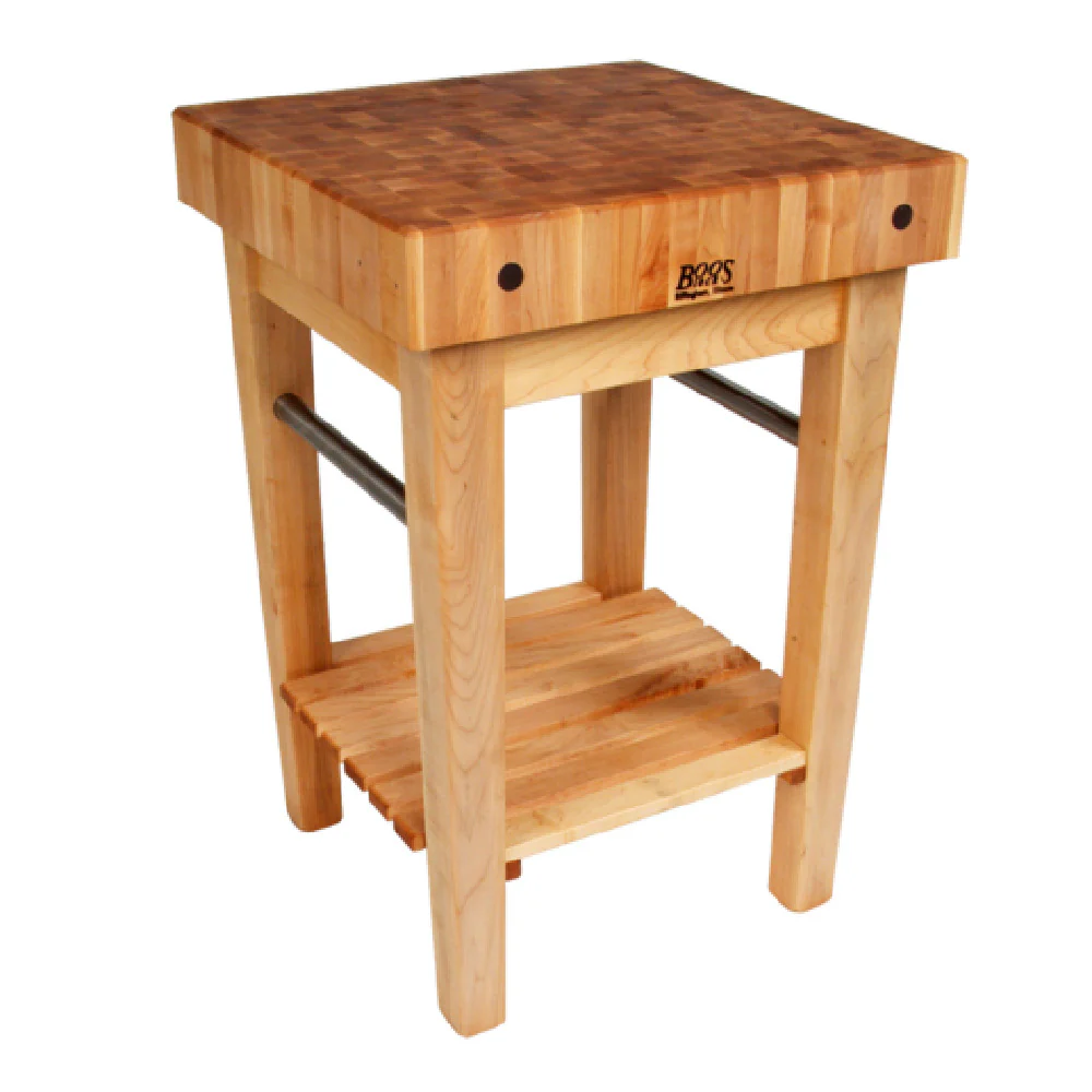 John Boos PPB2424 24 Inch Butcher Block Unit with 4 Inch Thick Maple Top