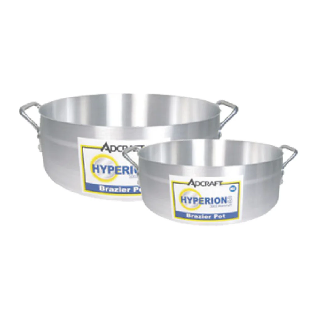 Admiral Craft H3-BR28 28 Quart Brazier Pot Aluminum Without Cover Reinforced Rim Riveted Handles Admiral Craft H3-BR28 28 Quart Brazier Pot Aluminum Without Cover Reinforced Rim Riveted Handles