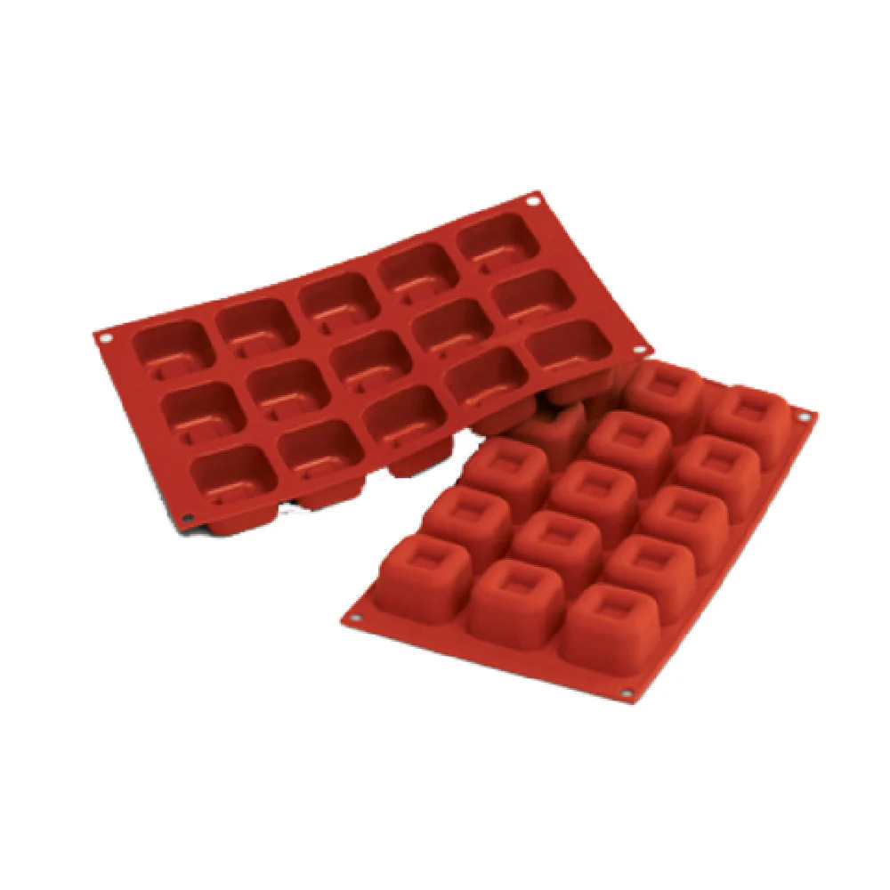 Louis Tellier SF081 11.75 Inch Siloconflex Mold Savarin Square Non-Stick Silicone