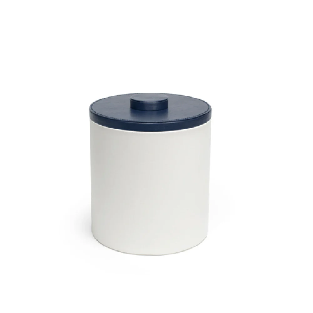 FOH RIB047WHL21 3.5qt Round London Ice Bucket White With Navy Lid Includes One RIB017WHL21-BTM 3.5qt Round London Ice Bucket Base White FOH RIB047WHL21 3.5qt Round London Ice Bucket White With Navy Lid Includes One RIB017WHL21-BTM 3.5qt Round London Ice Bucket Base White