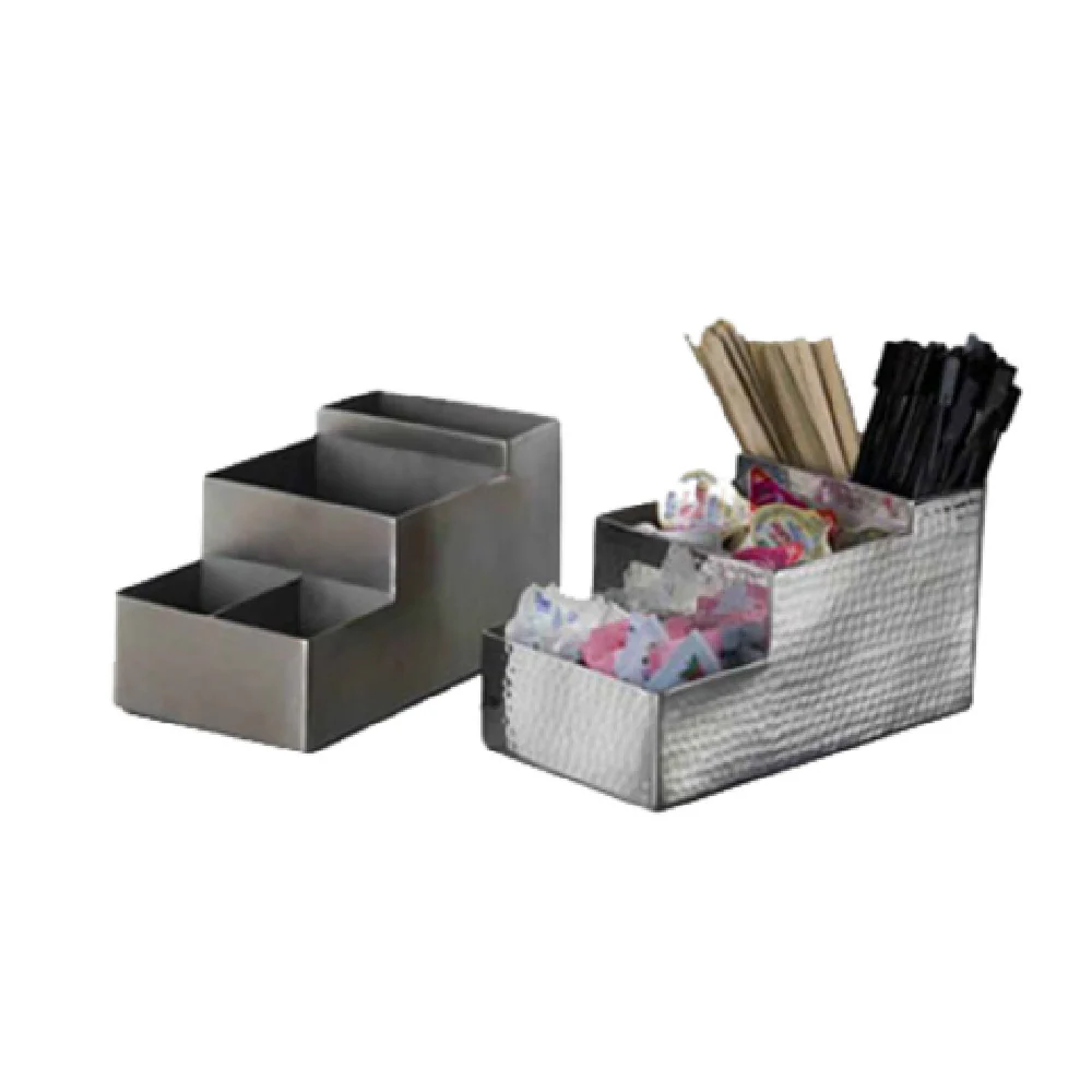 American Metalcraft HMBAR9 8 Inch Stainless Steel Bar Caddy with Hammered Finish