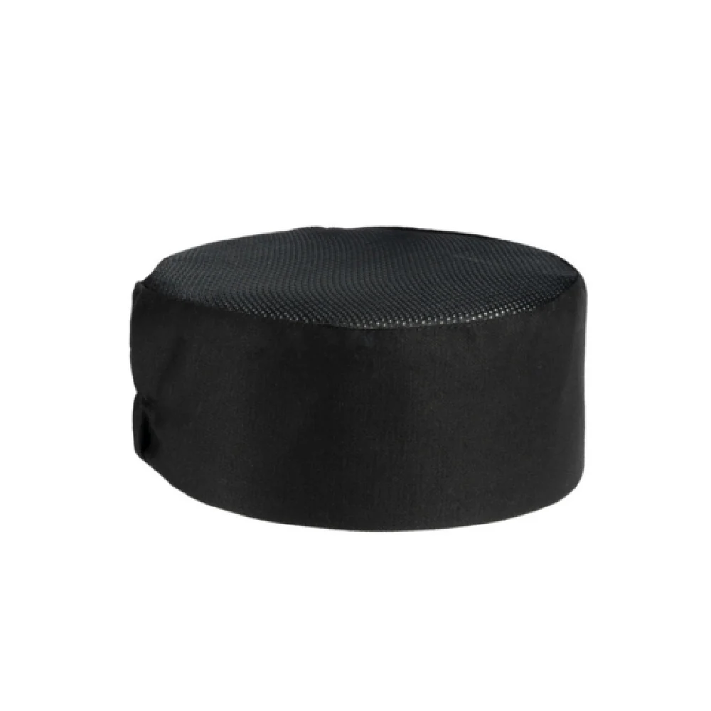 Chef Approved 167PBXLBSC Large Chef's Hat Black 65/35 Poly-Cotton Blend