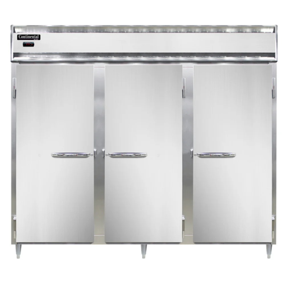 Continental Refrigerator DL3WE-SS 85 Inch Extra Wide Heated Cabinet 75 cu ft 3 Section Stainless Steel with Designer Line Continental Refrigerator DL3WE-SS 85 Inch Extra Wide Heated Cabinet 75 cu ft 3 Section Stainless Steel with Designer Line