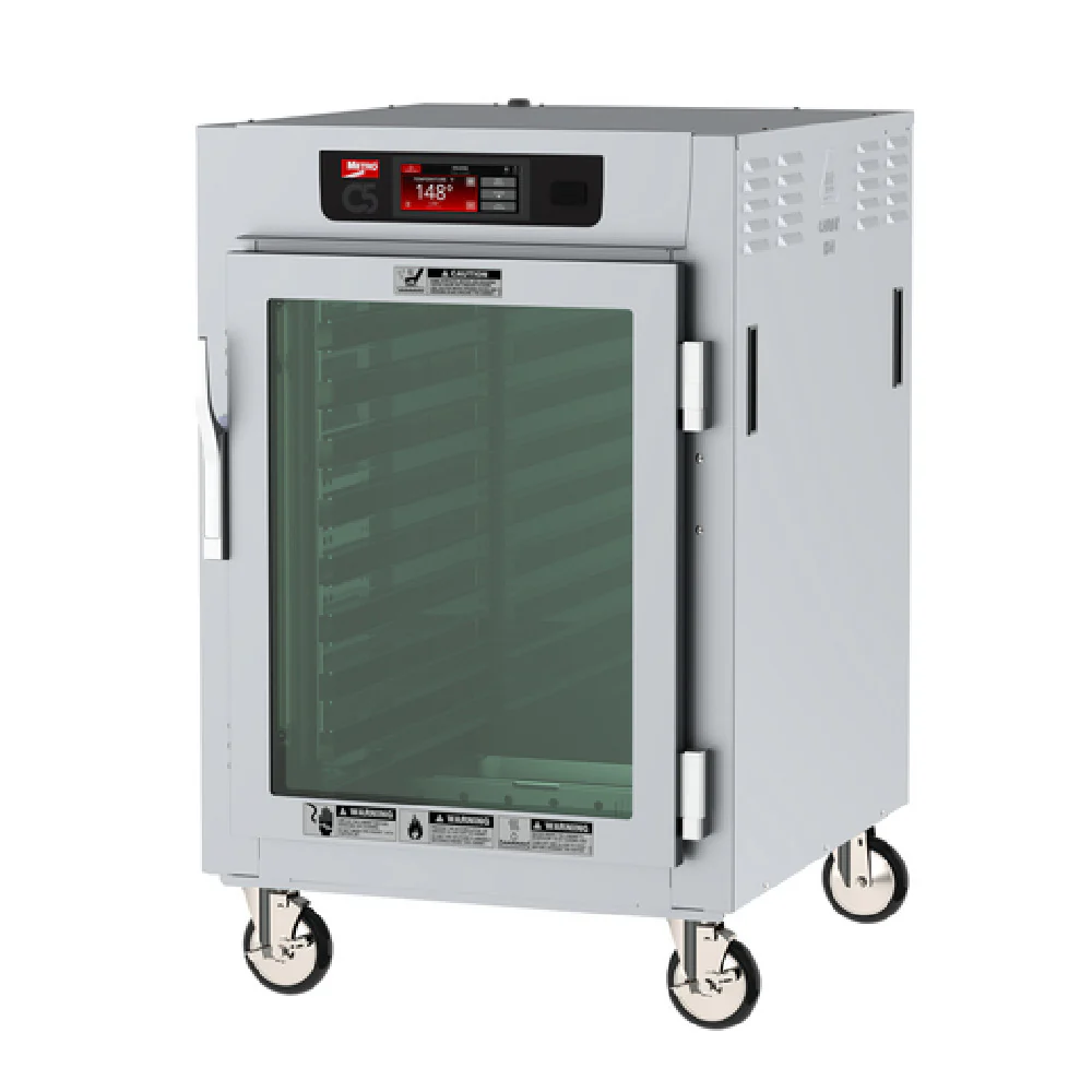 Metro C585L-SFC-LPFSA 29 Inch Wide Electric Heated Cabinet Mobile Pass-Thru Stainless Steel with 8 Pan Capacity Metro C585L-SFC-LPFSA 29 Inch Wide Electric Heated Cabinet Mobile Pass-Thru Stainless Steel with 8 Pan Capacity