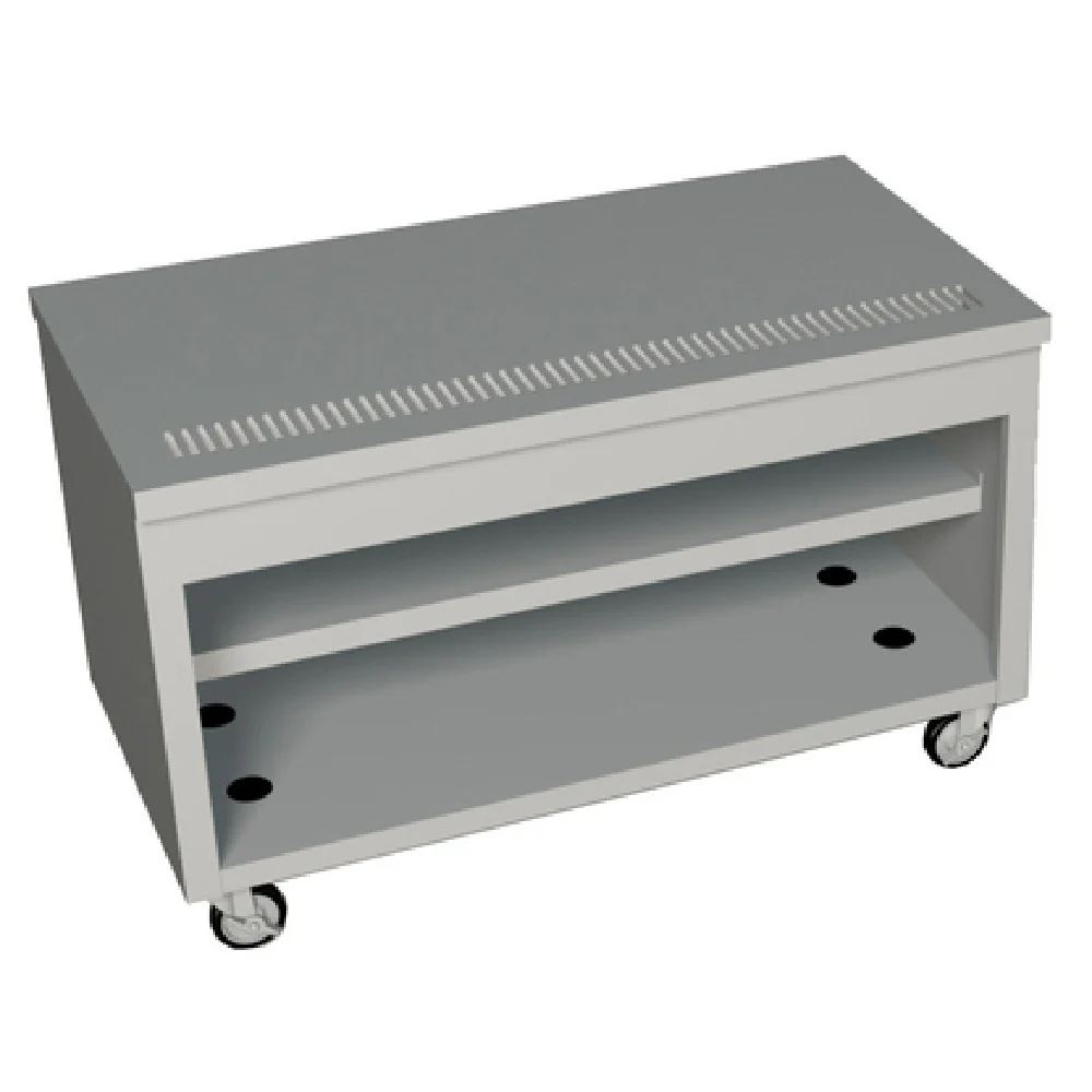 Duke TUS-60PG_217150 60 Inch Mobile Urn Stand Unit with stainless steel top and trough