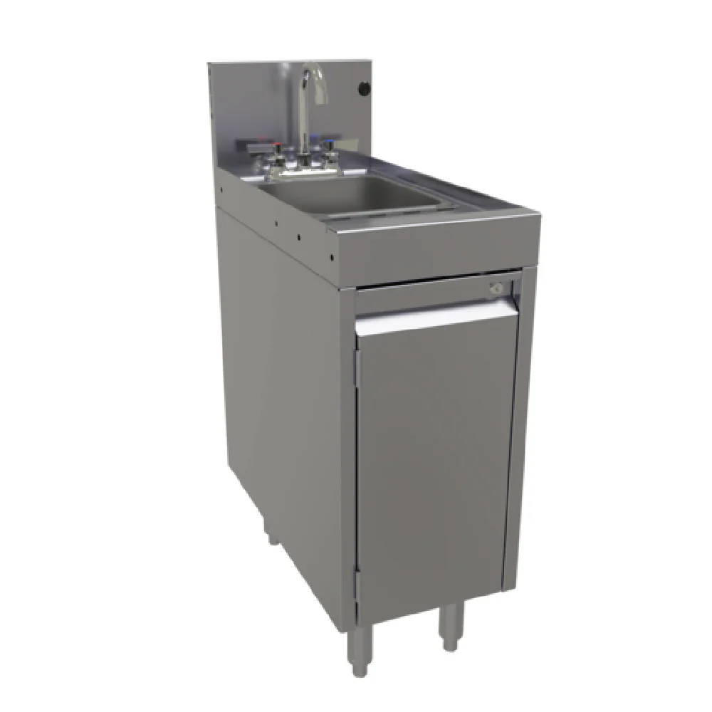 Glastender SWB-12-C 12 Inch Underbar Waste Cabinet with Hinged Door Stainless Steel