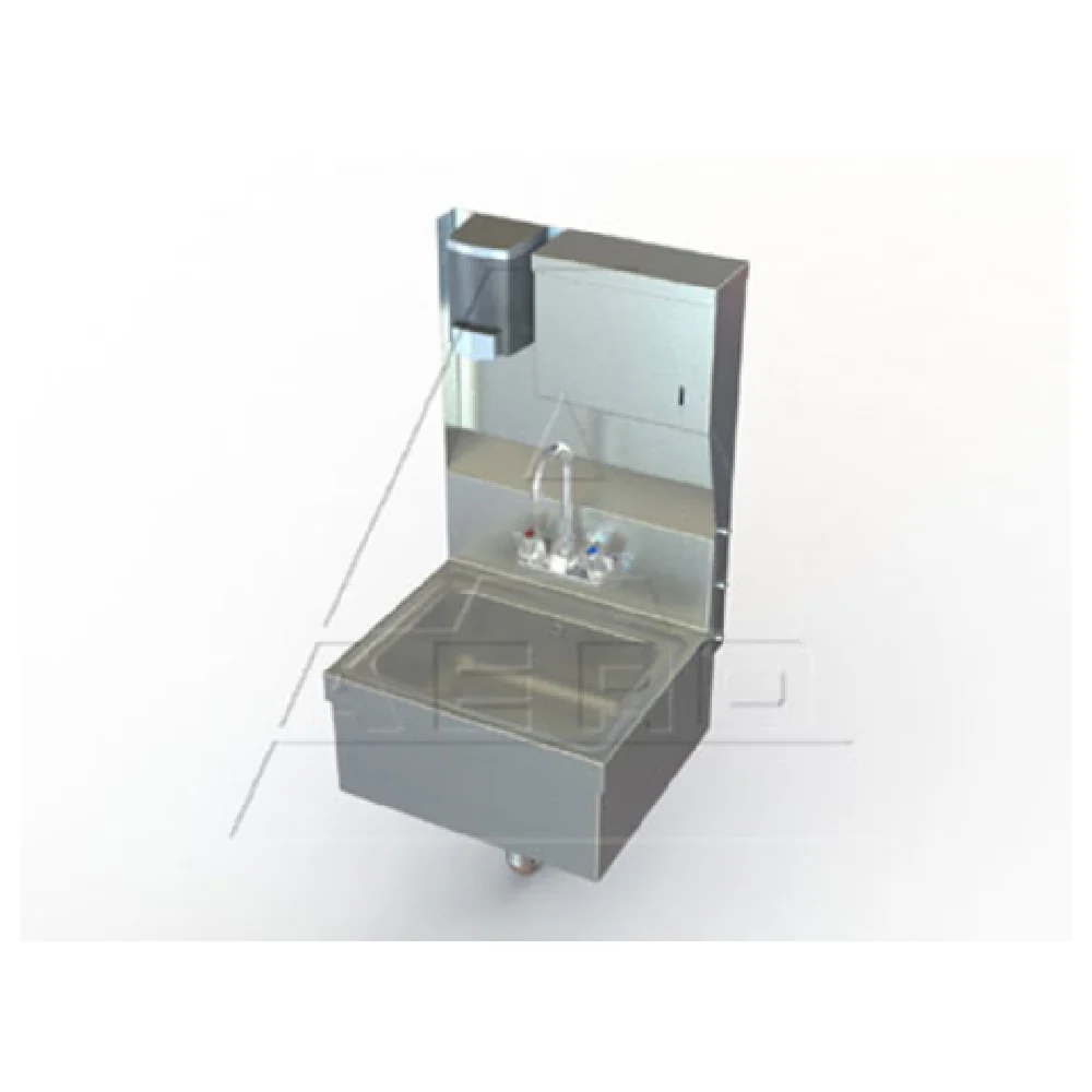 AERO Manufacturing HSDTA 14 Inch Hand Sink Wall Mount Stainless Steel with Dispensers AERO Manufacturing HSDTA 14 Inch Hand Sink Wall Mount Stainless Steel with Dispensers
