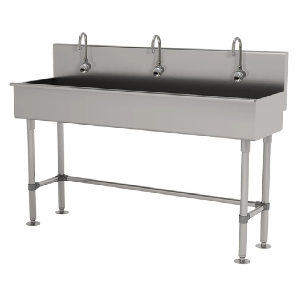 Advance Tabco 19-FM-60EF 60 Inch Multiwash Hand Sink with Three Faucets Stainless Steel